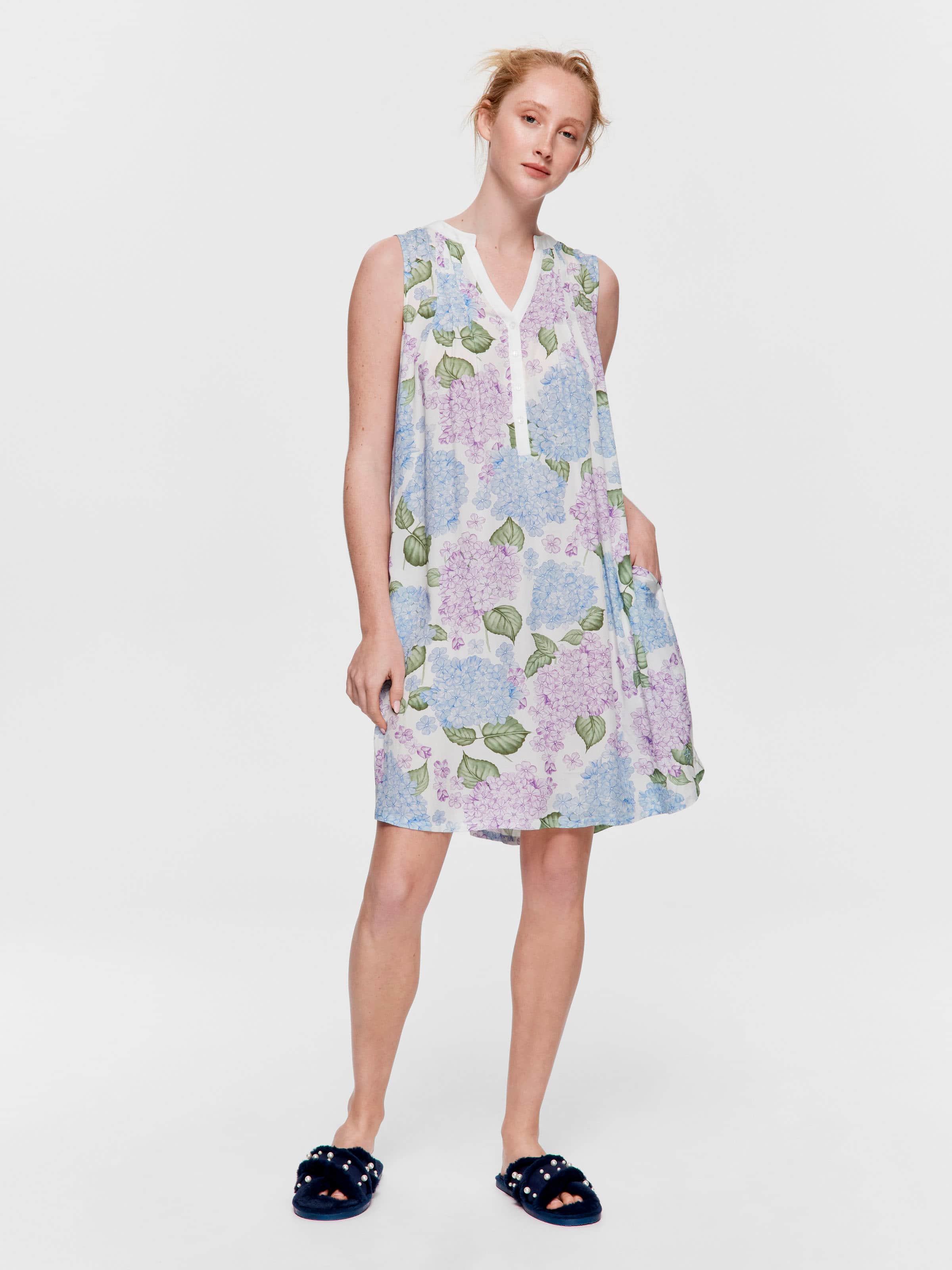 Hydrangea Henley Nightie