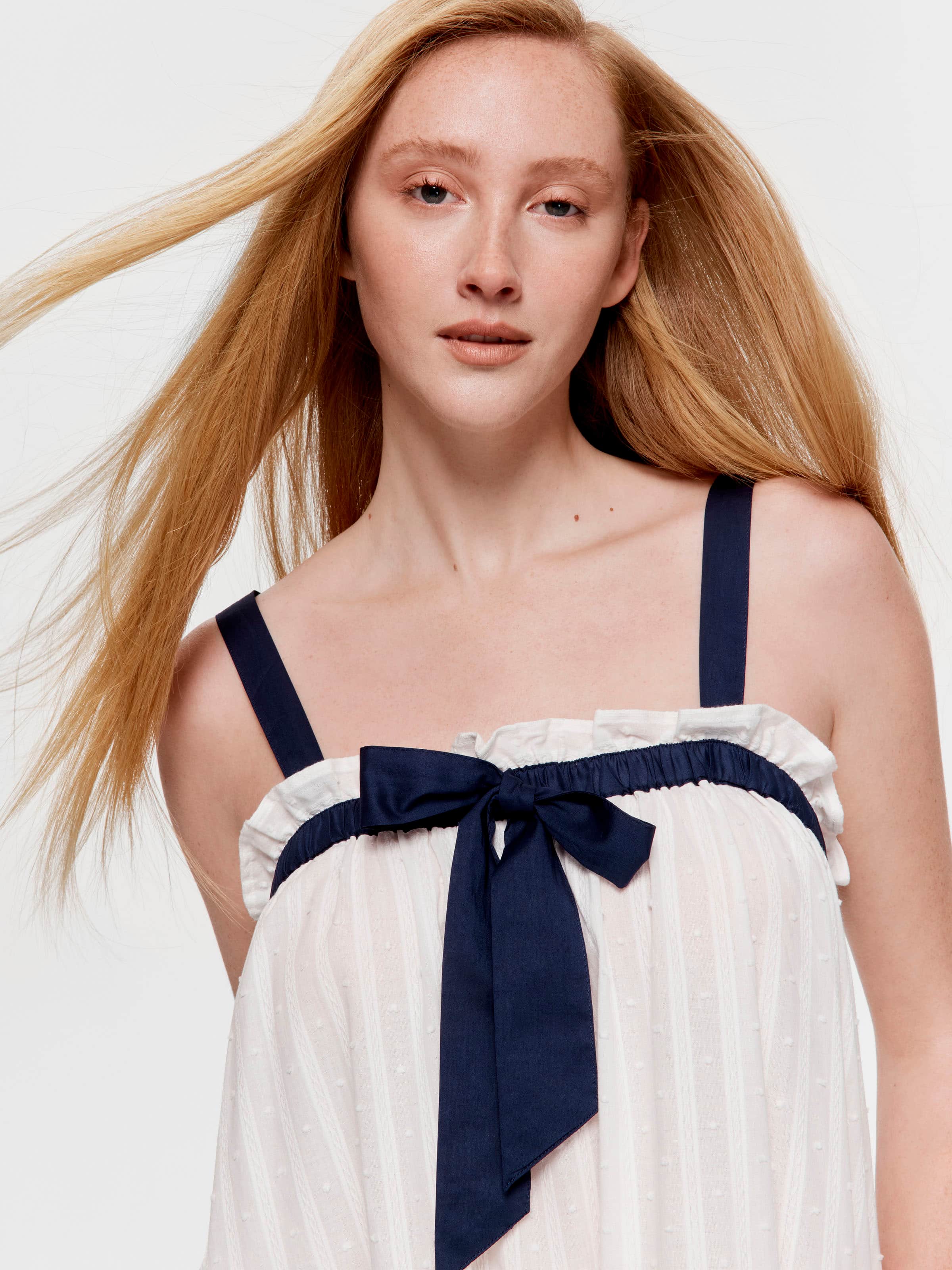 Bow Front 100% Cotton Dobby Fashion Nightie