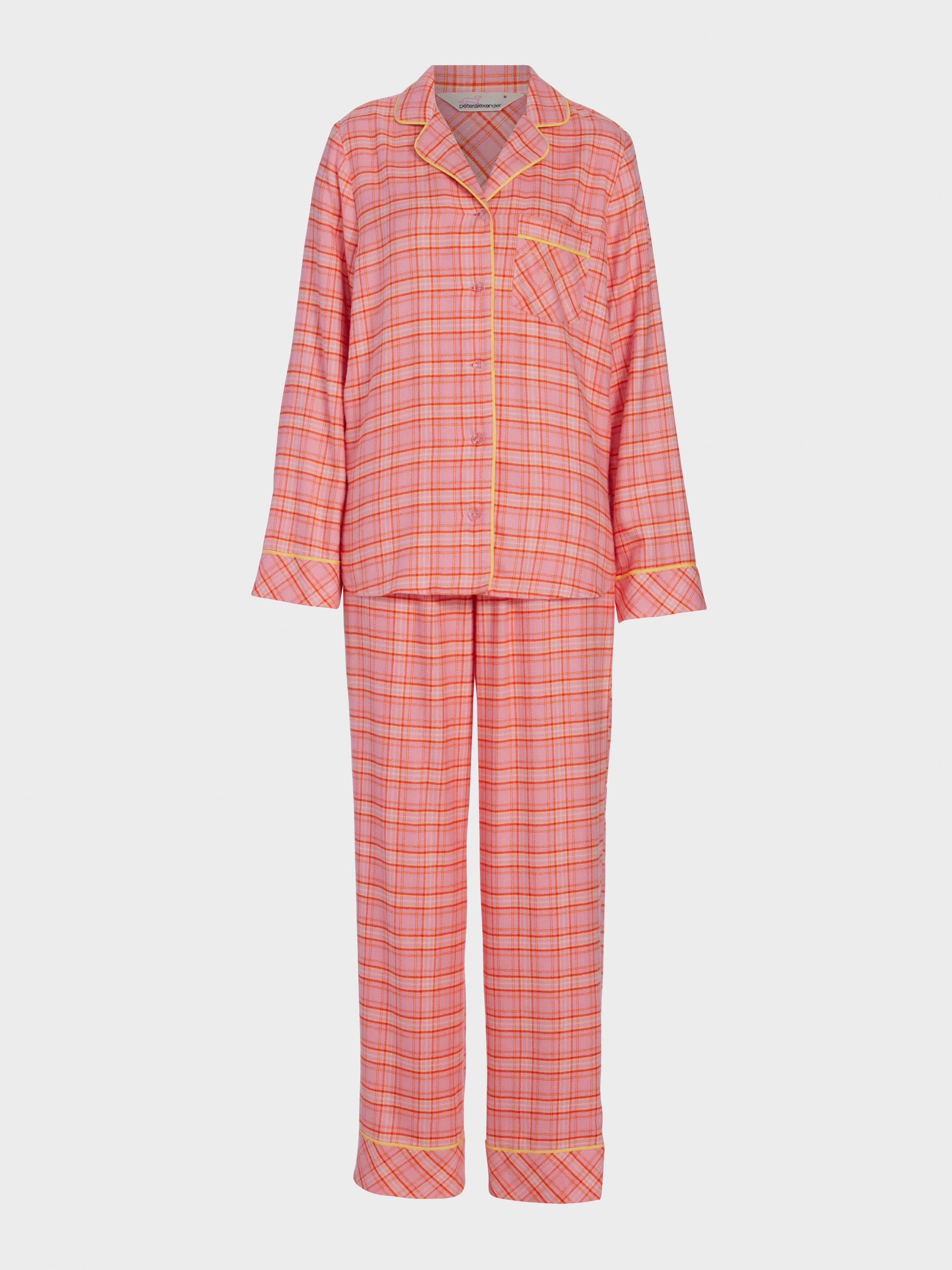 Image for Pink &amp; Yellow Check Bamboo Flannelette Classic Pj Set from Peter Alexander