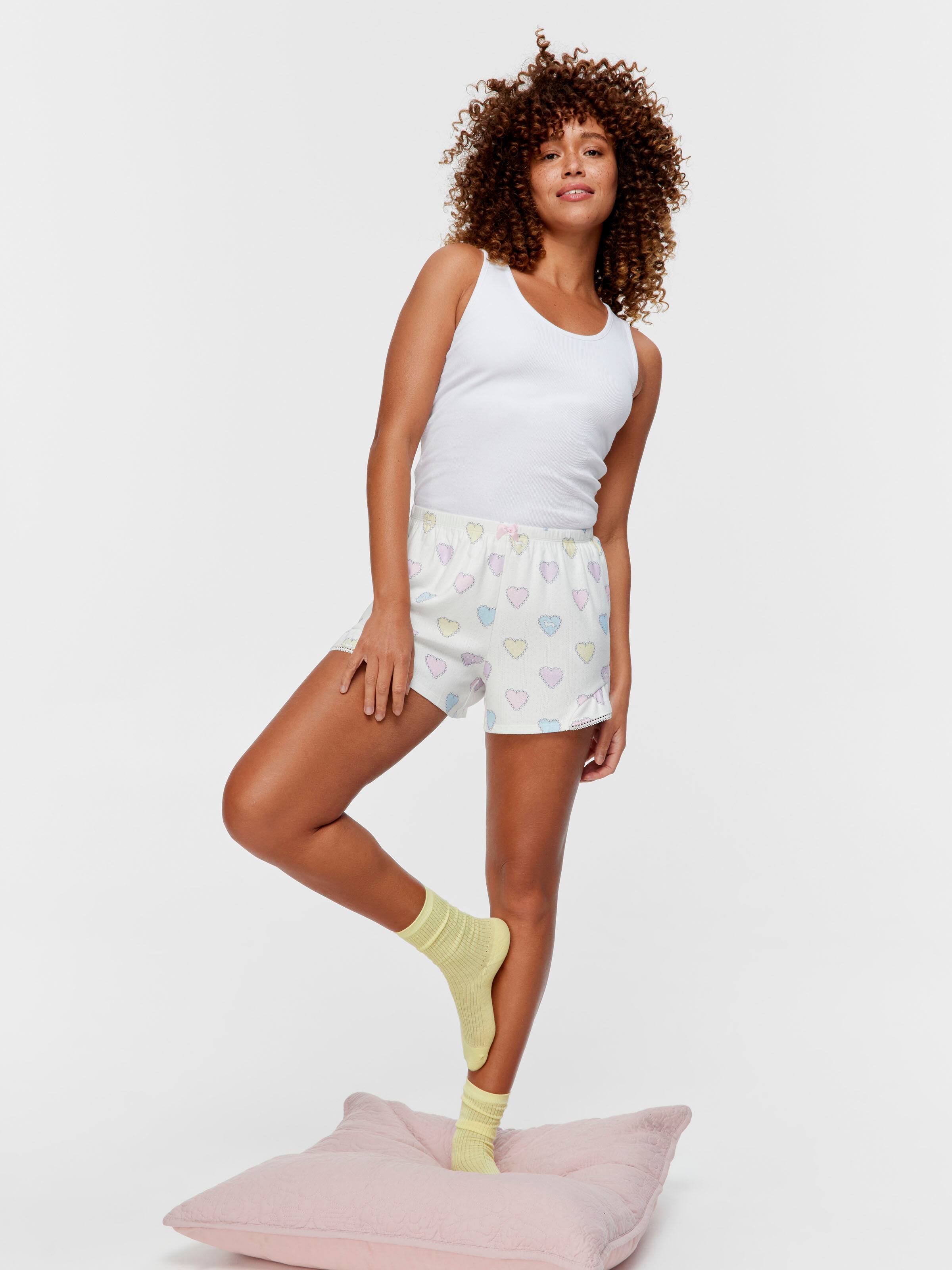 Pointelle Heart Mini Flutter Short