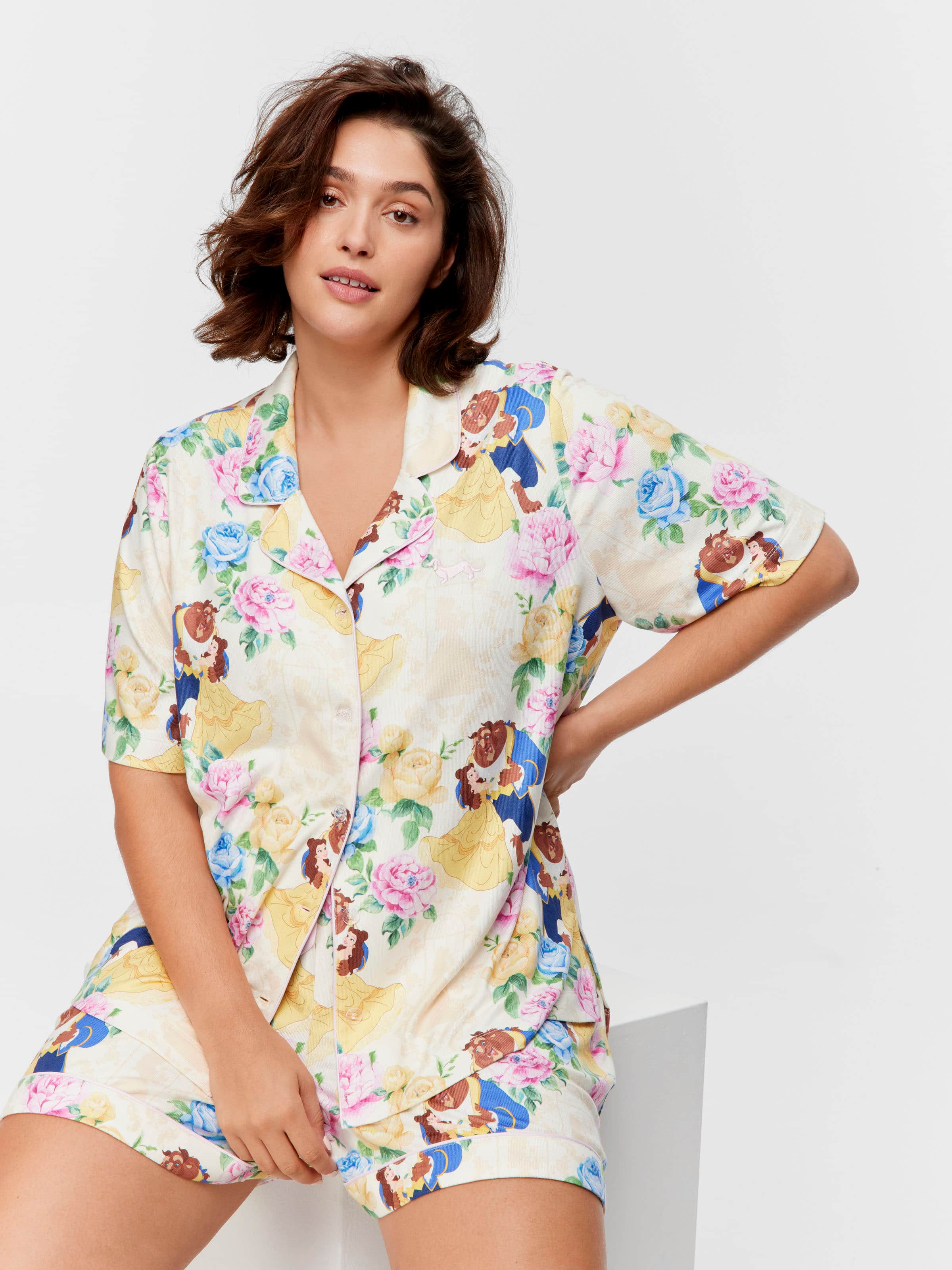 P.A. Plus Disney Beauty & The Beast Plush Shortie Pj Set