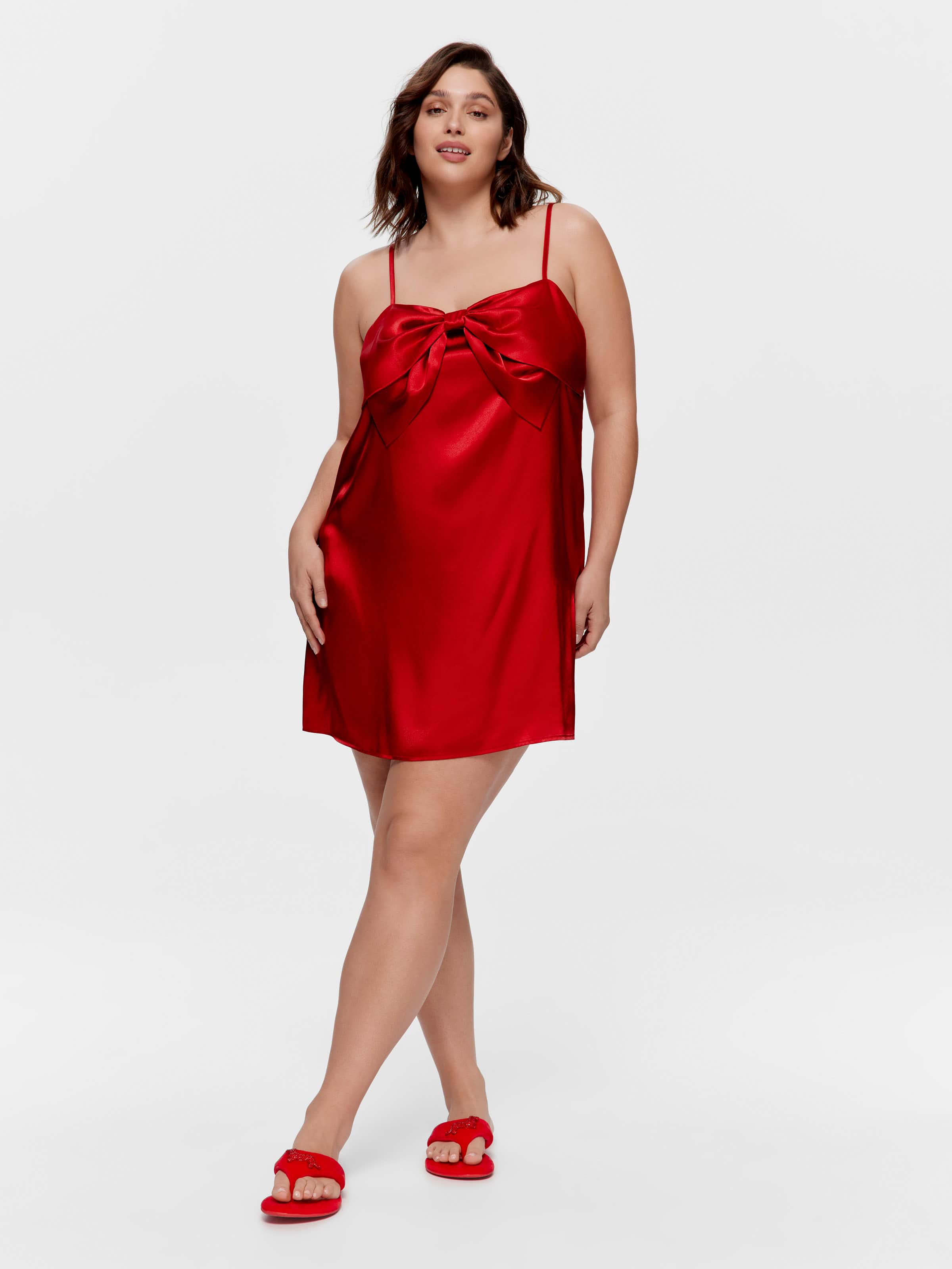 P.A. Plus Bow Satin Slip Nightie