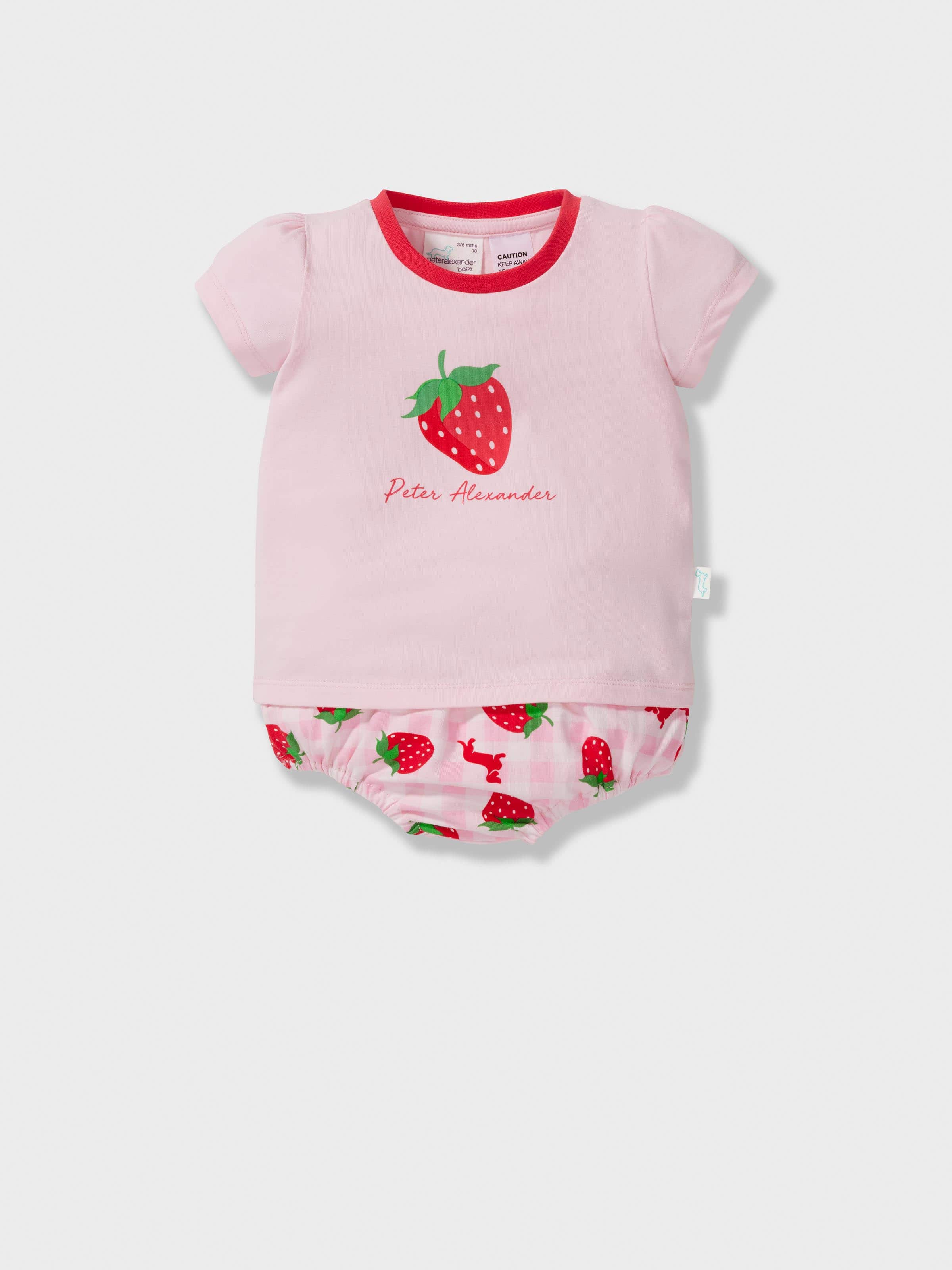 Baby Strawberry Short Pj Set