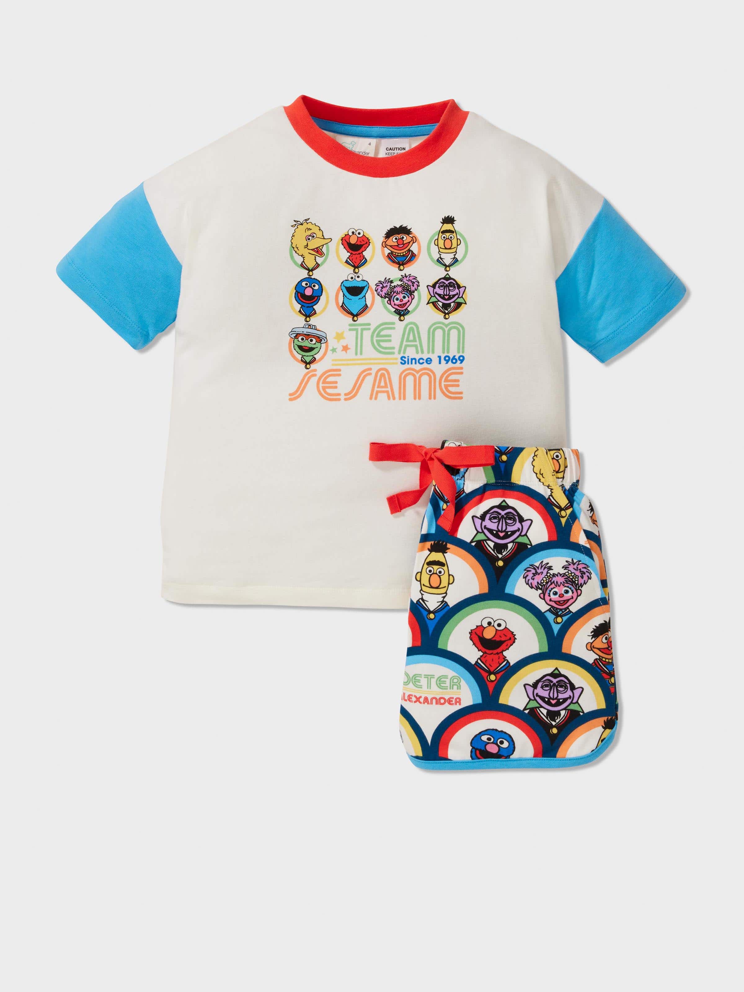 Jnr Kids Team Sesame Short Pj Set