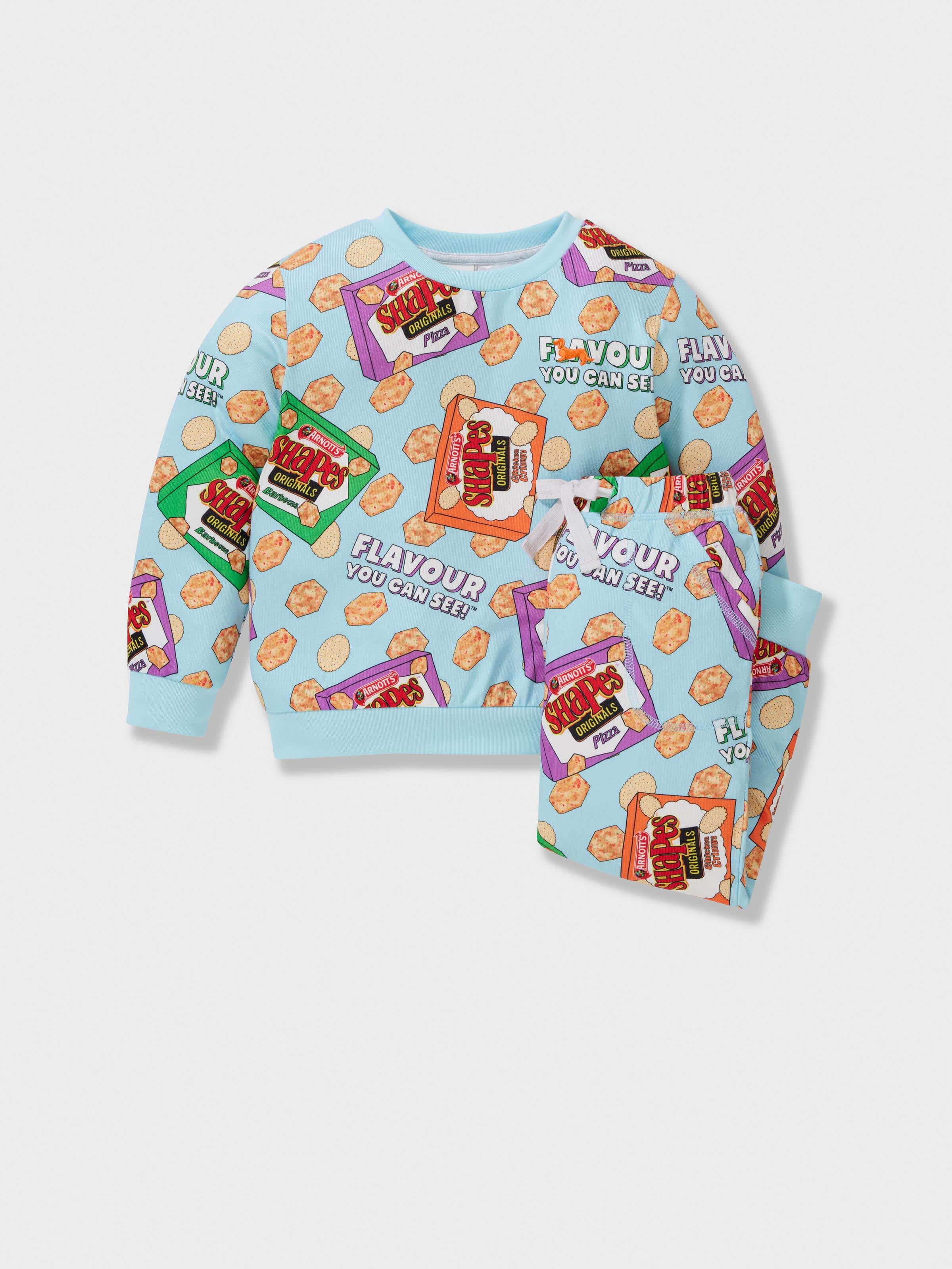 Jnr Kids Arnott's Shapes Long Plush Pj Set