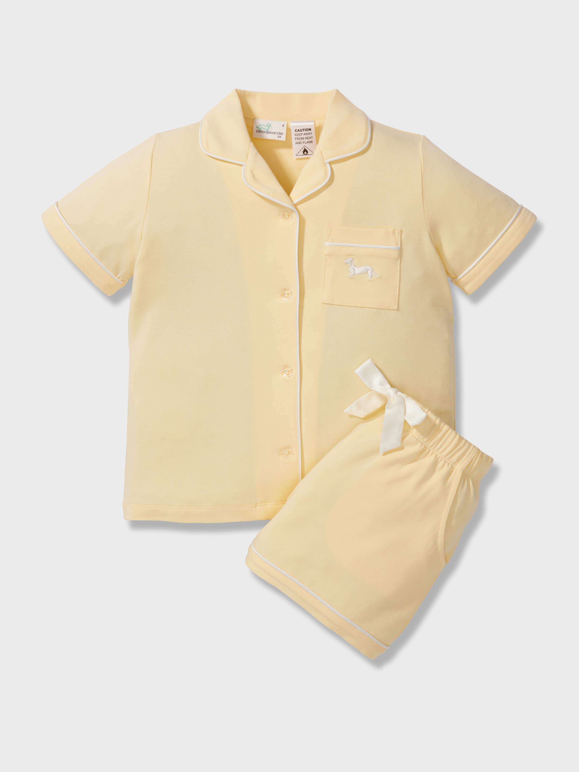 Girls Lemon Bamboo Classic Shortie Pj Set