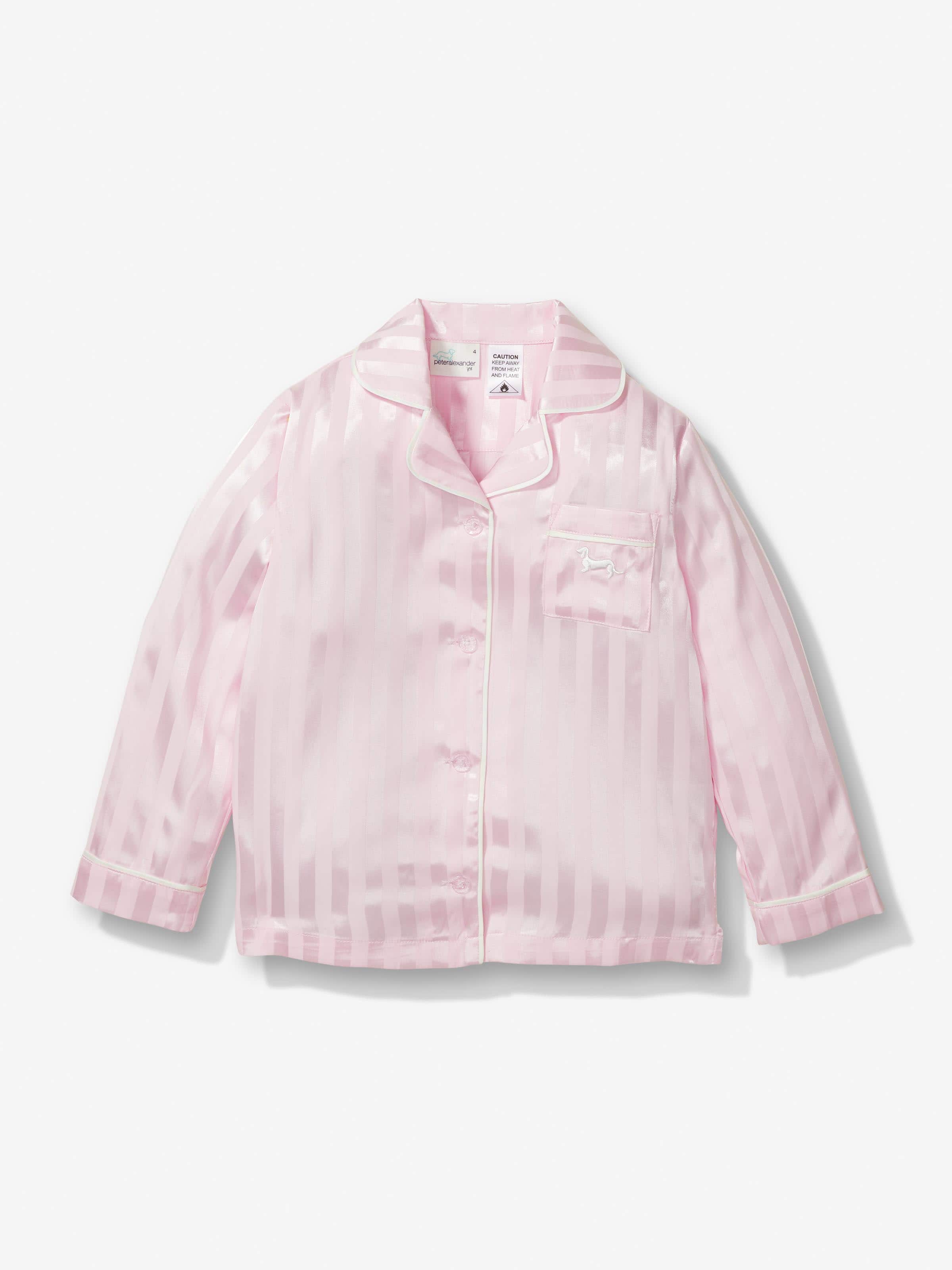 Image for Jnr Girls Pink Stripe Satin Pj Set from Peter Alexander