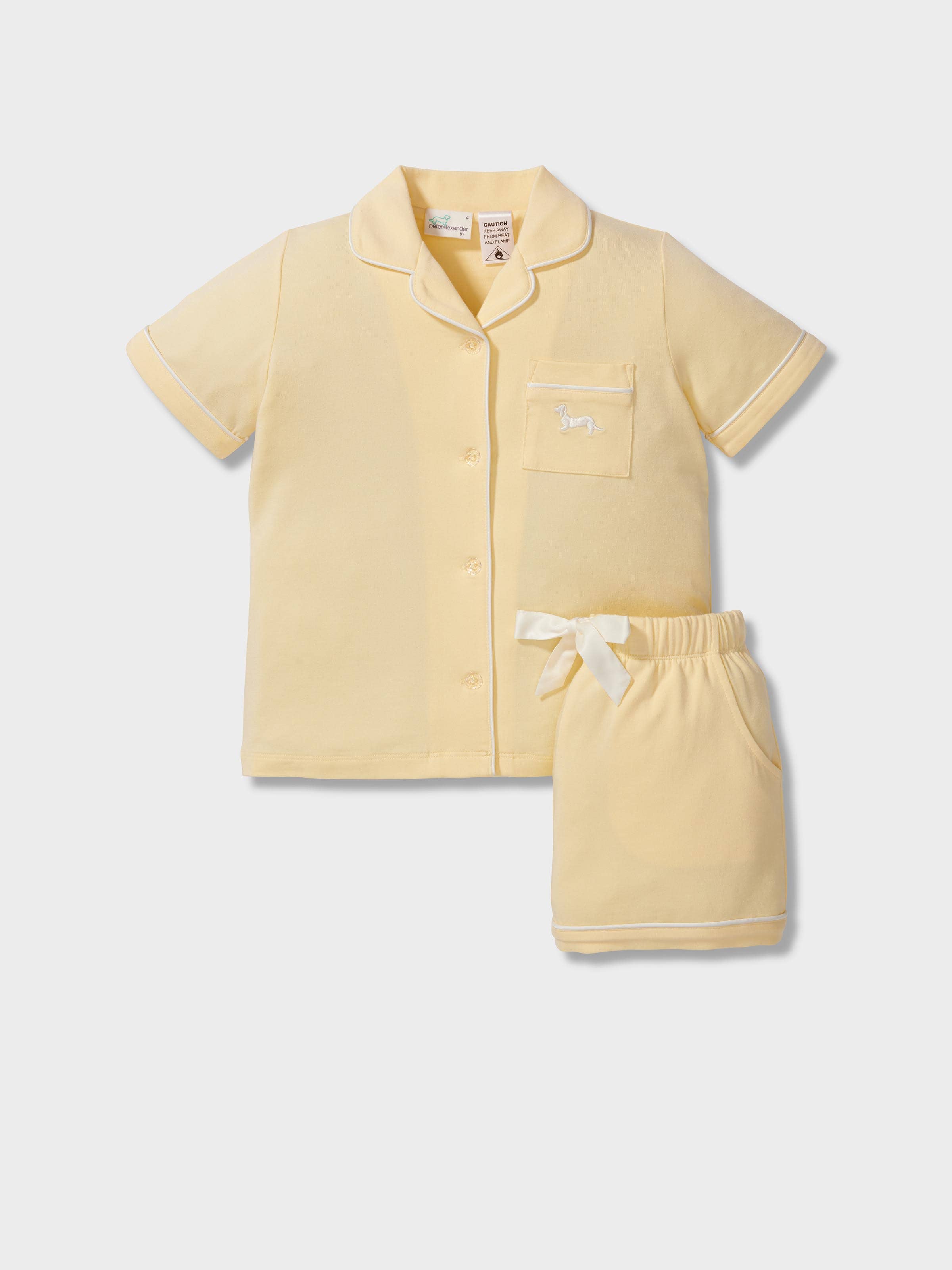 Jnr Girls Lemon Bamboo Classic Shortie Pj Set