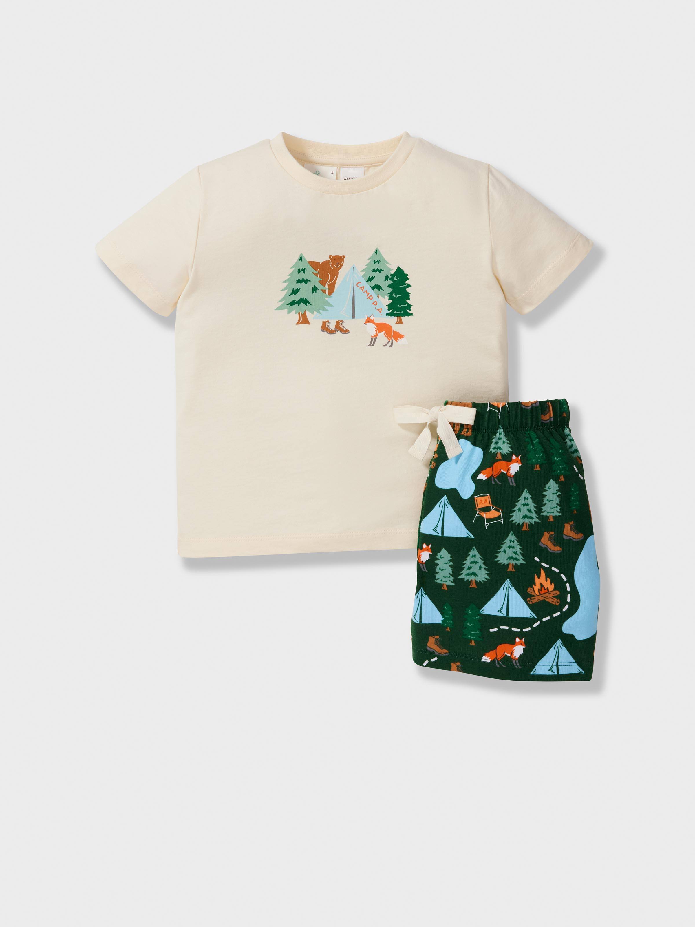 Jnr Boys Camping Short Pj Set