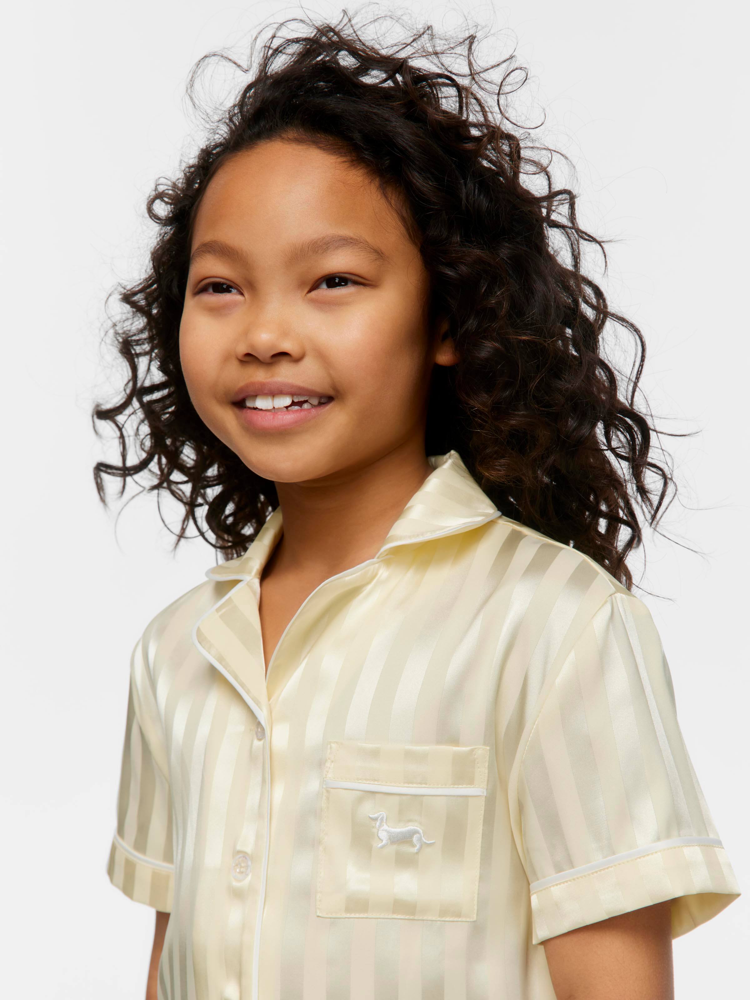 Girls Butter Satin Classic Short Pj Set