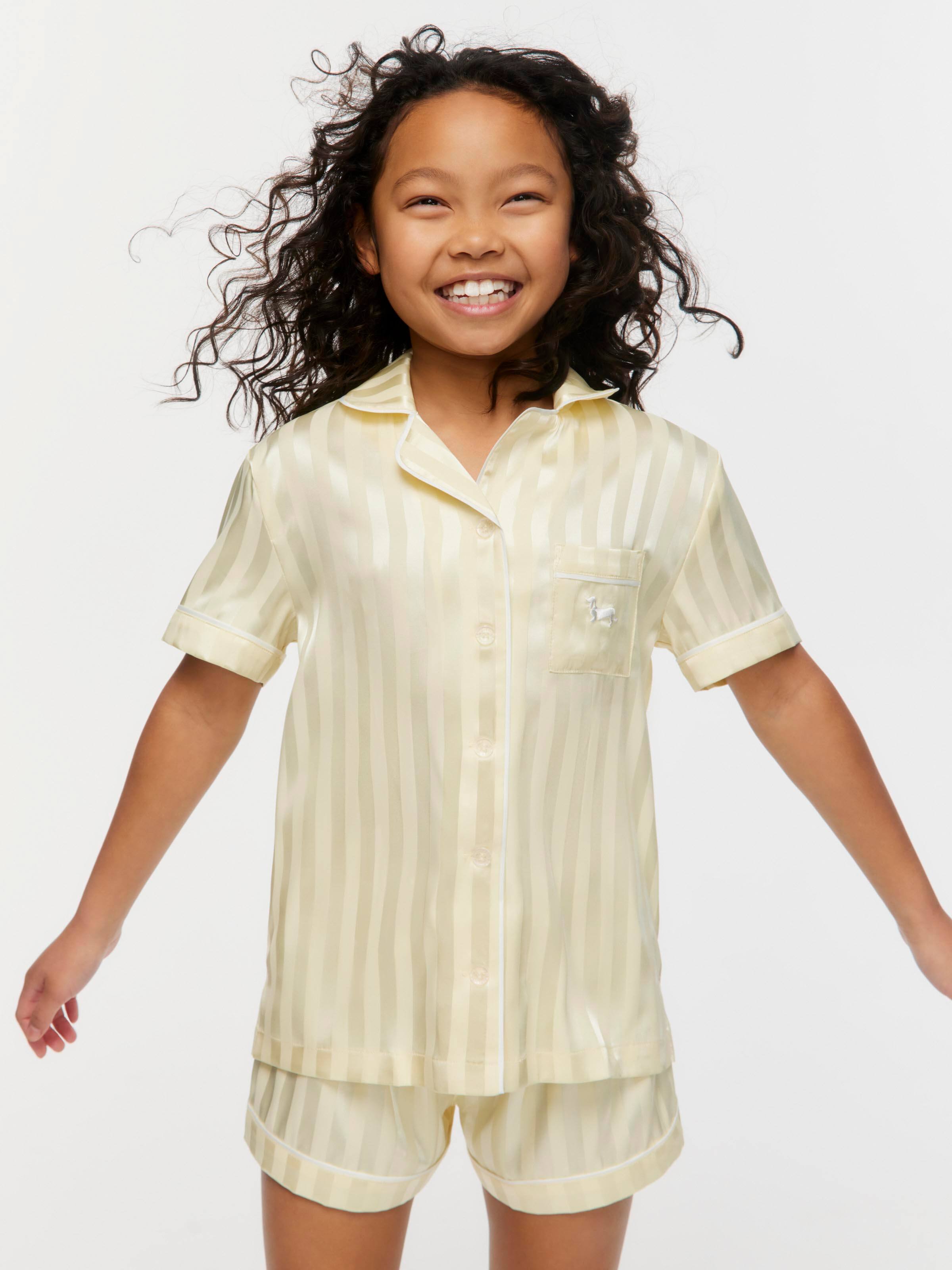 Girls Butter Satin Classic Short Pj Set