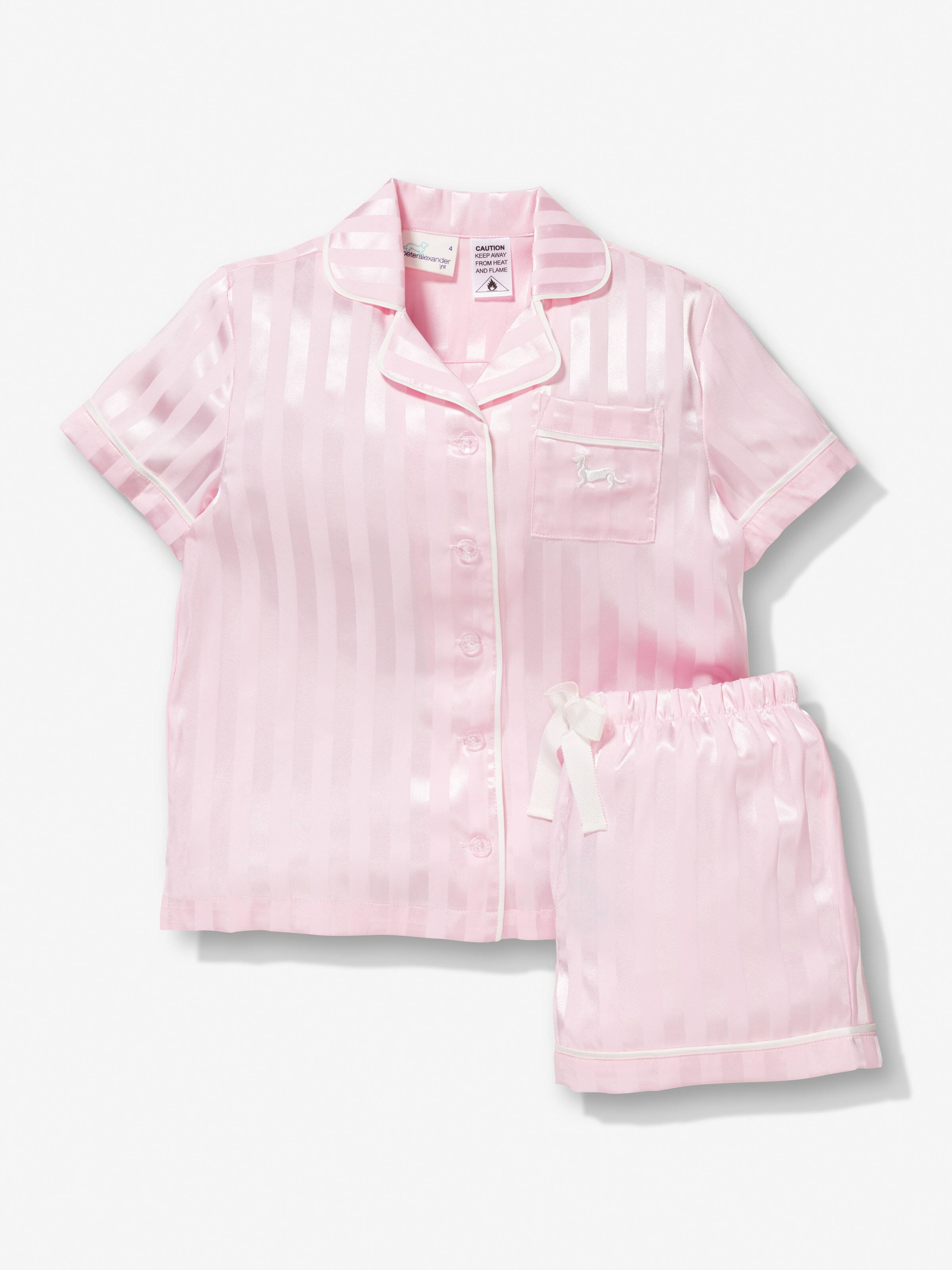 Image for Jnr Girls Pink Stripe Satin Pj Set from Peter Alexander