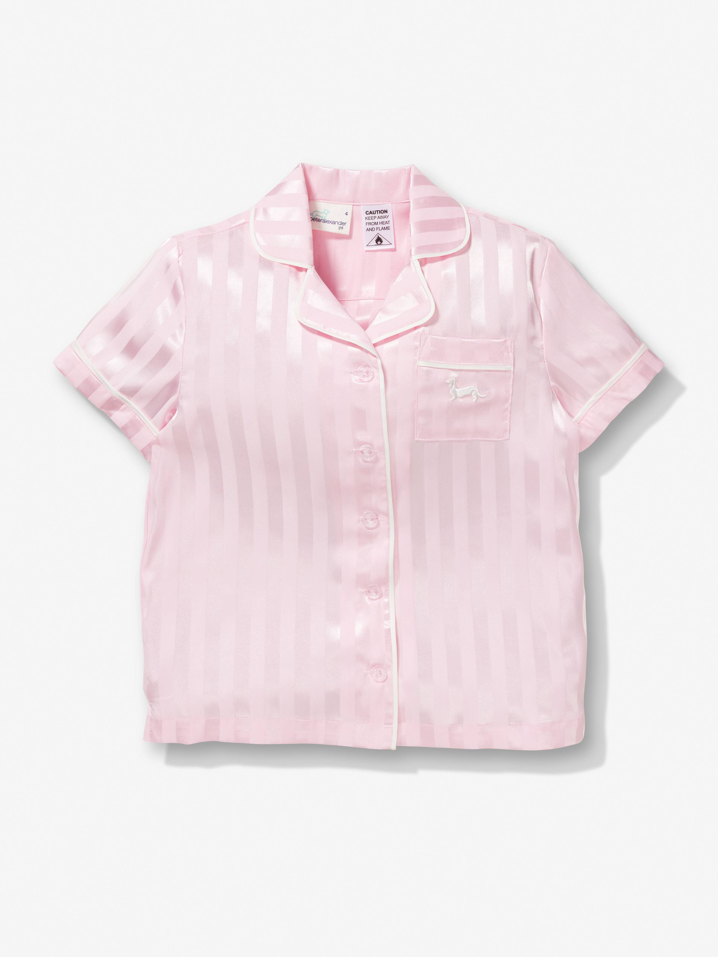Image for Jnr Girls Pink Stripe Satin Pj Set from Peter Alexander