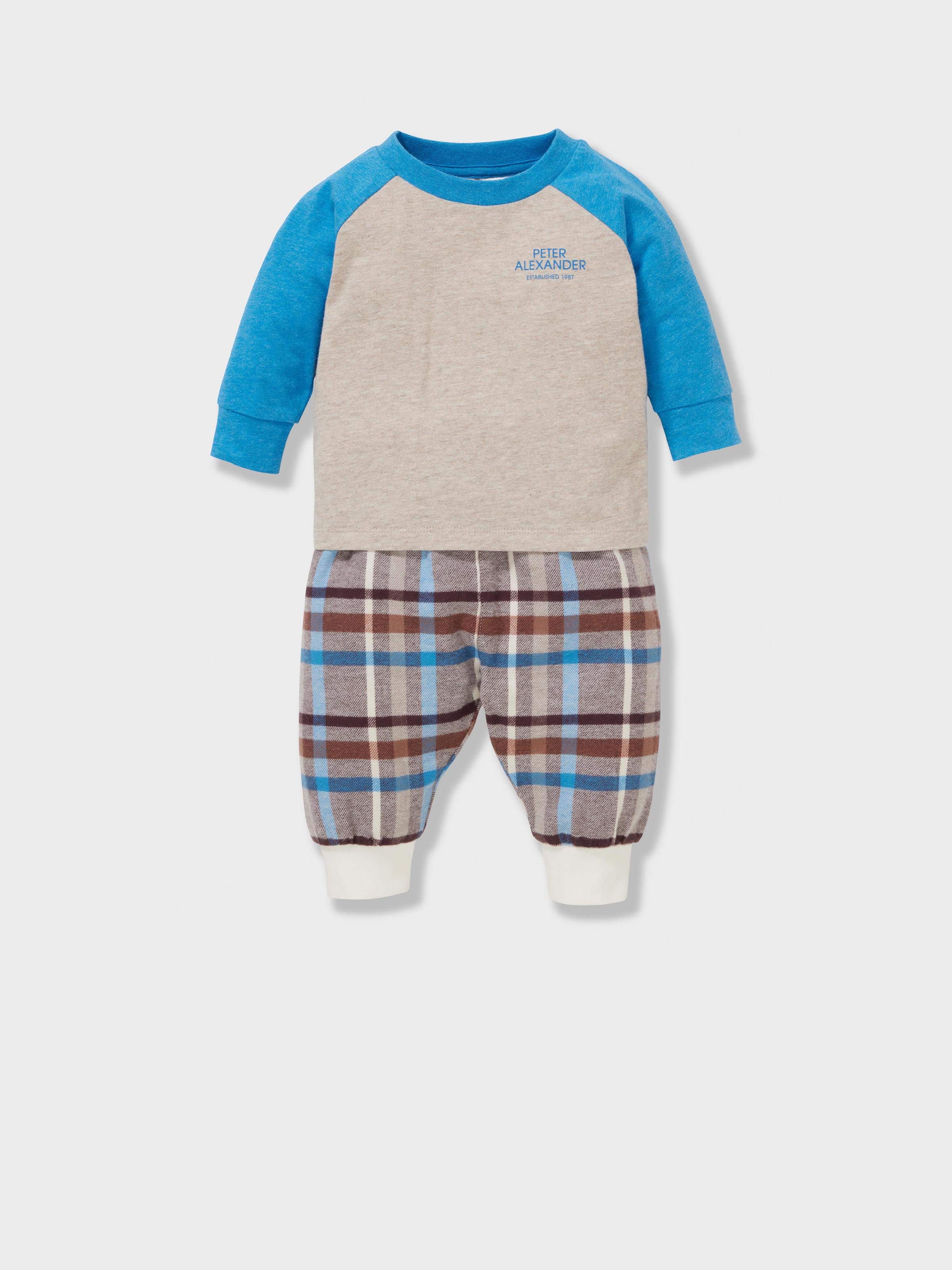 Baby Boy Grandpa Check Long Pj Set
