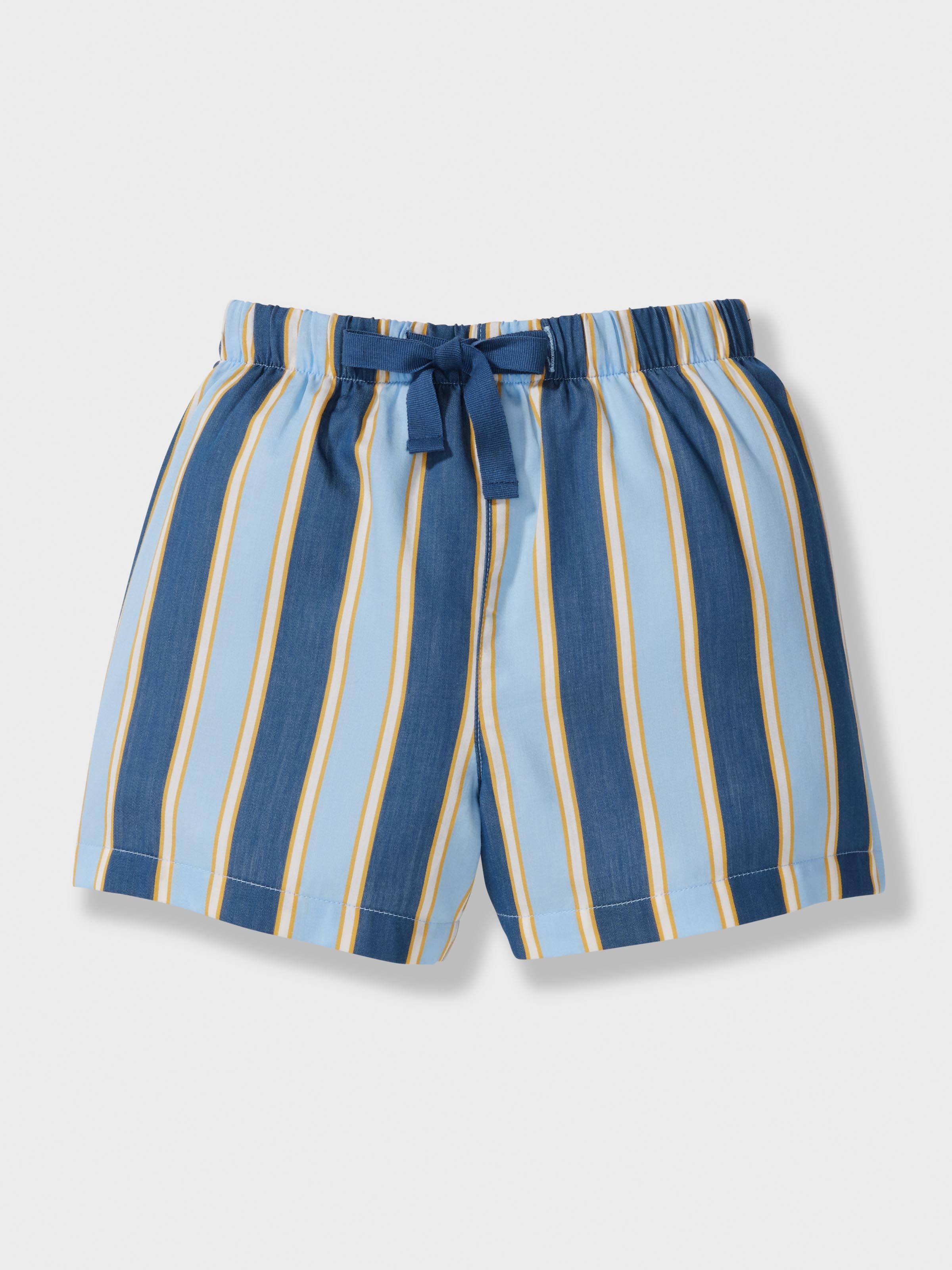 Jnr Boys Blue Stripes Short Pj Set