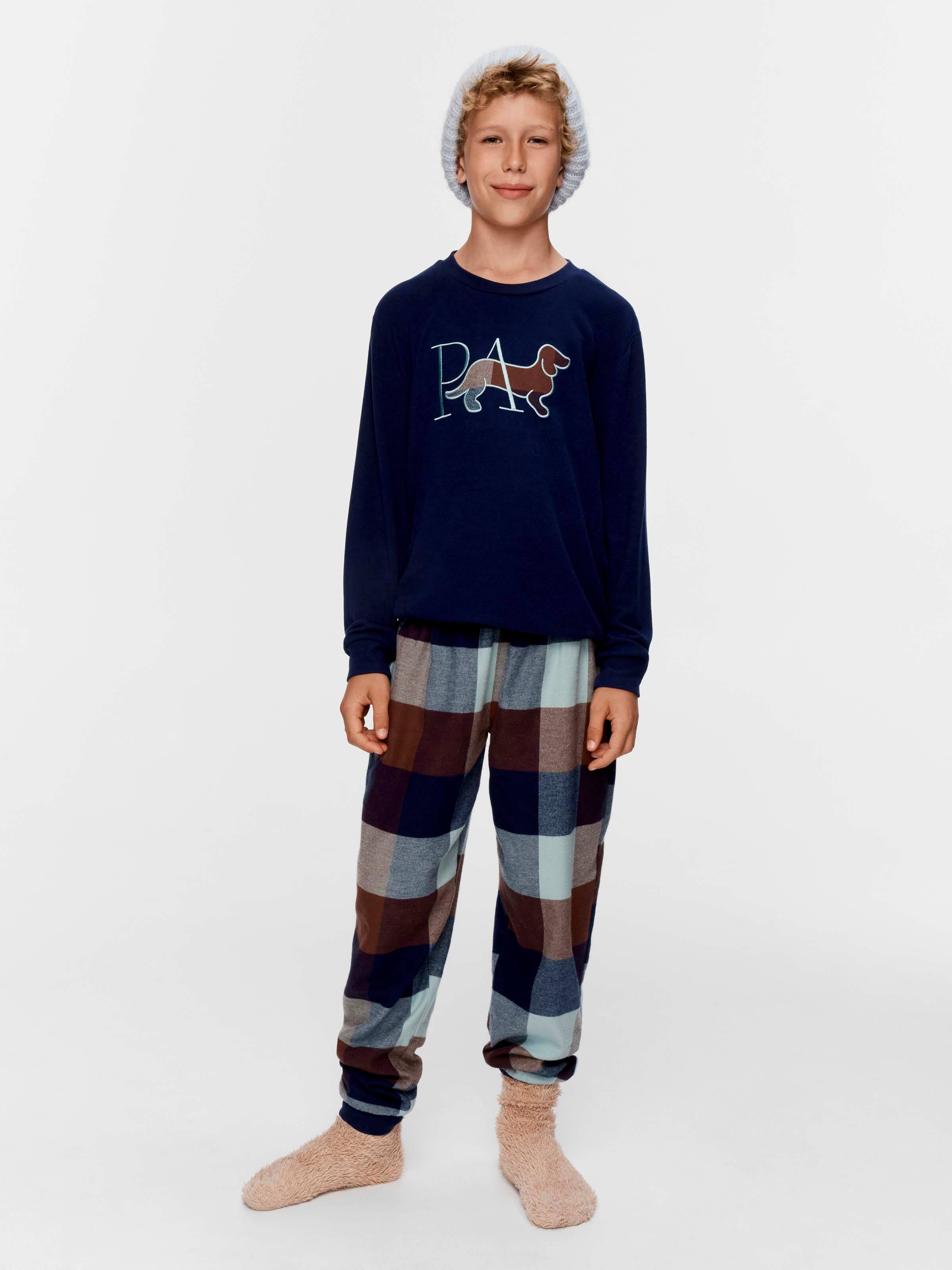 Boys Buffalo Check Long Pj Set