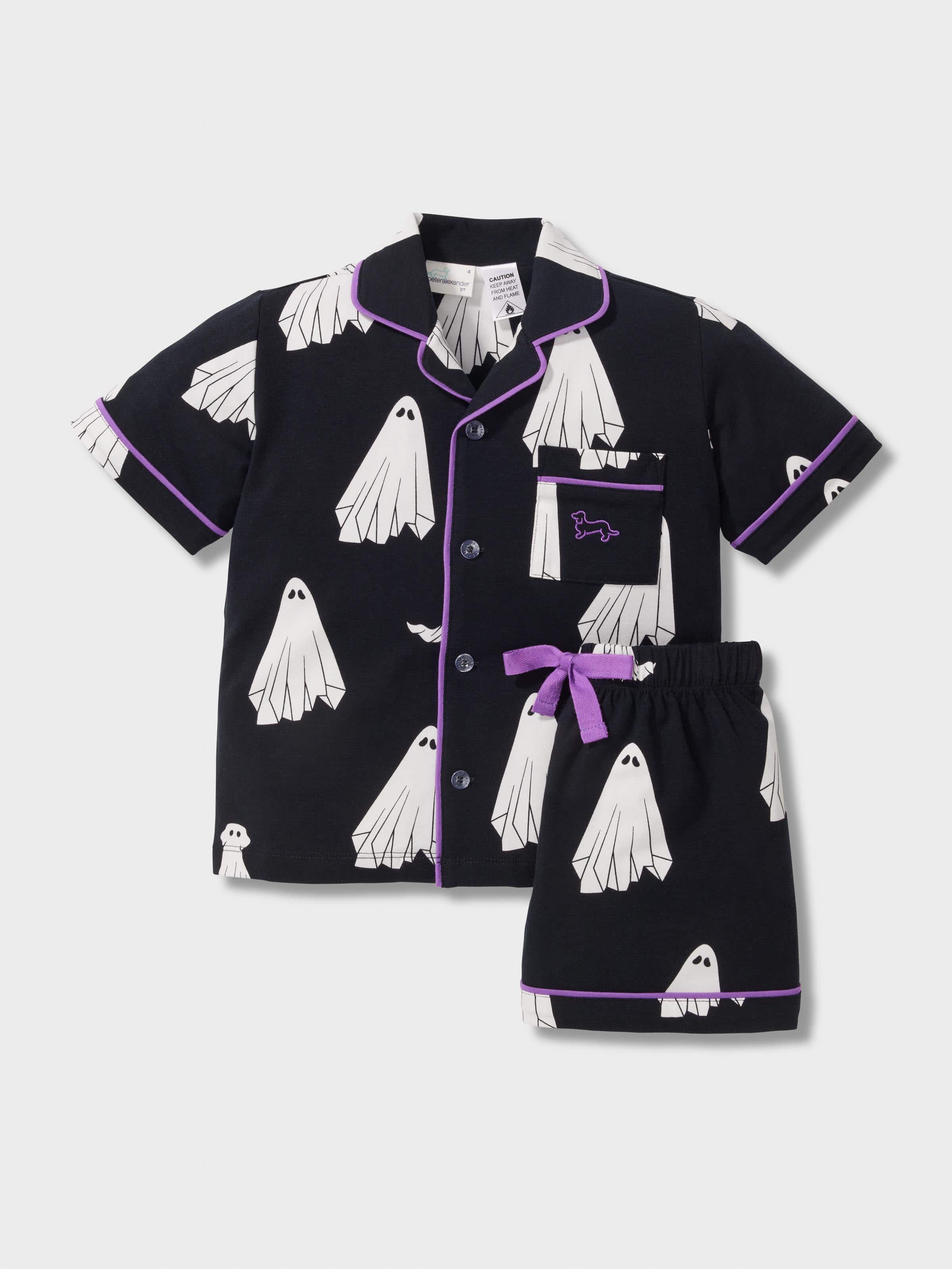 Jnr Kids Spooky Ghost Classic Shortie Pj Set