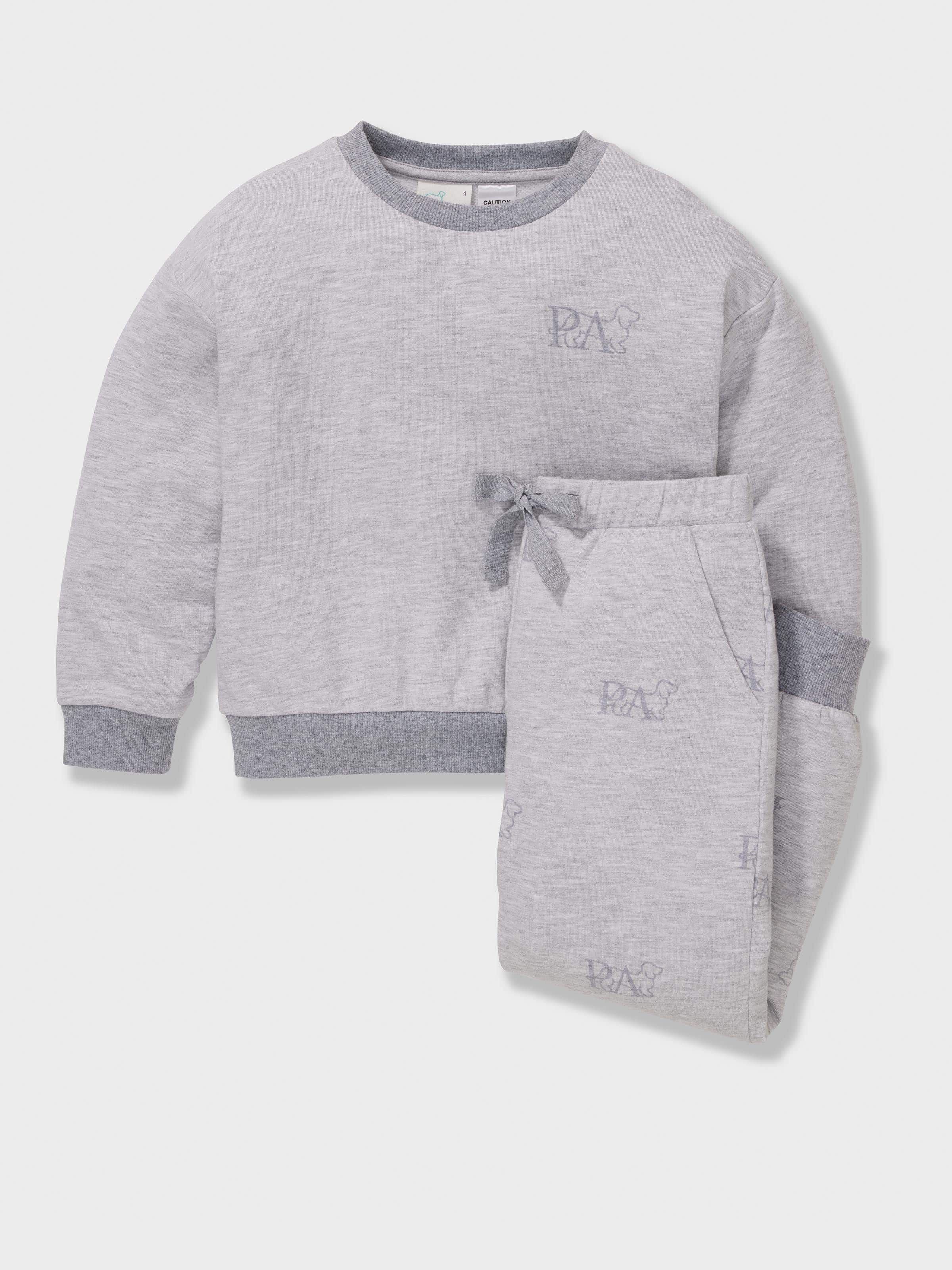 Jnr Boys Heritage Grey Long Pj Set