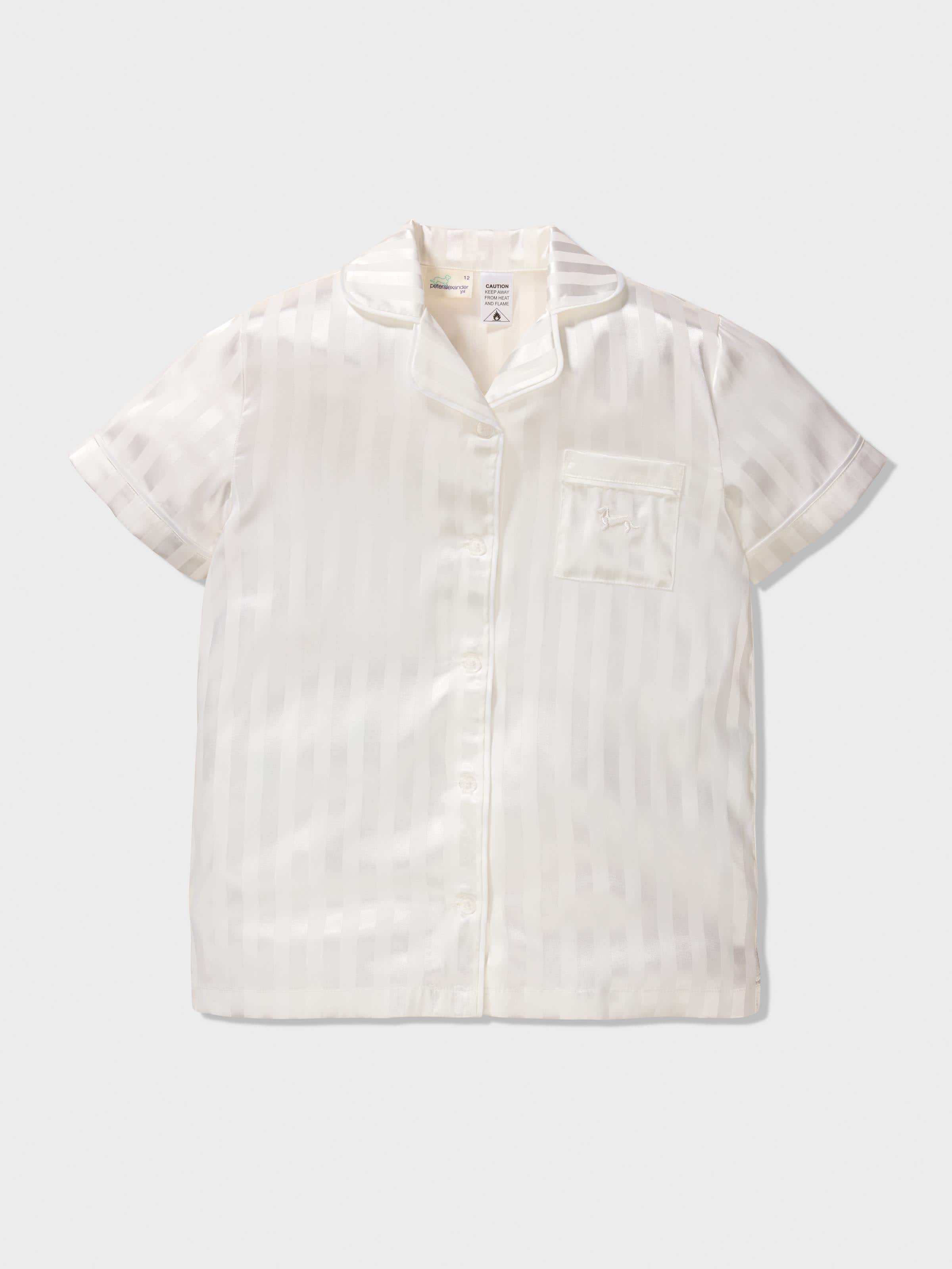Image for Jnr Girls Classic White Satin Pj Set from Peter Alexander