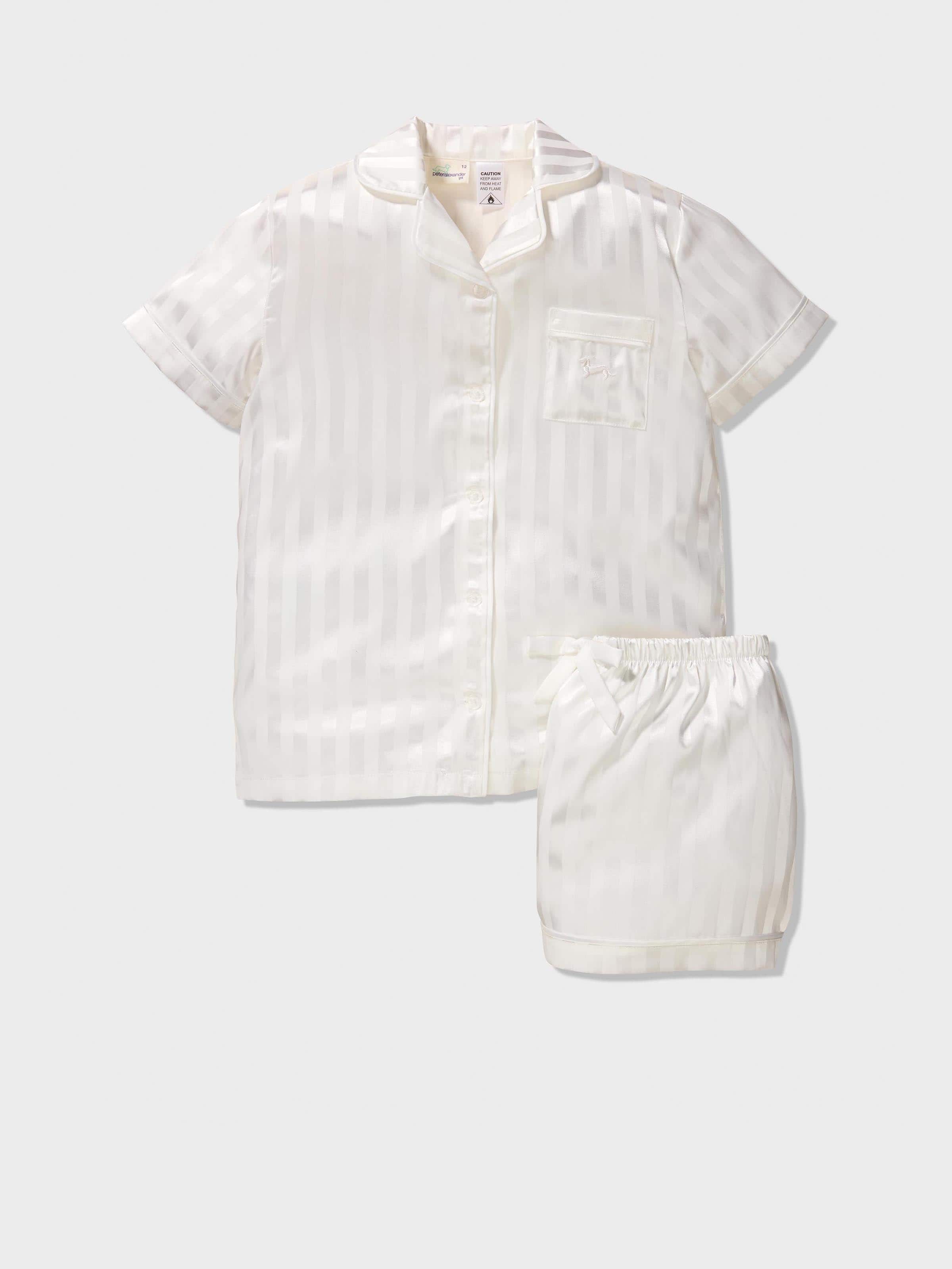 Image for Jnr Girls Classic White Satin Pj Set from Peter Alexander