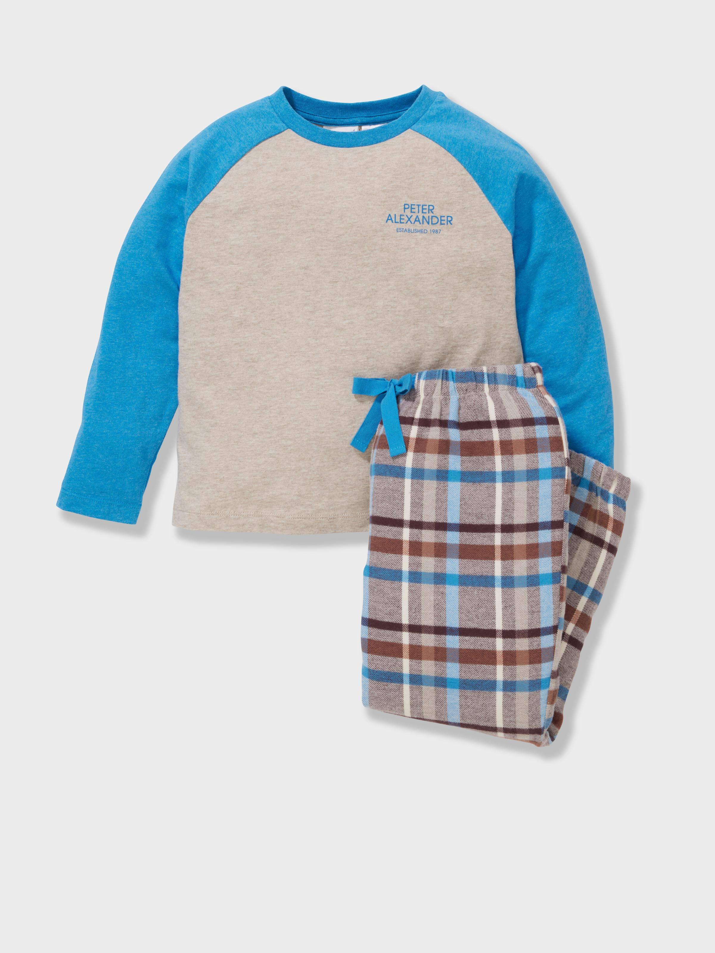 Jnr Boys Grandpa Check Long Pj Set