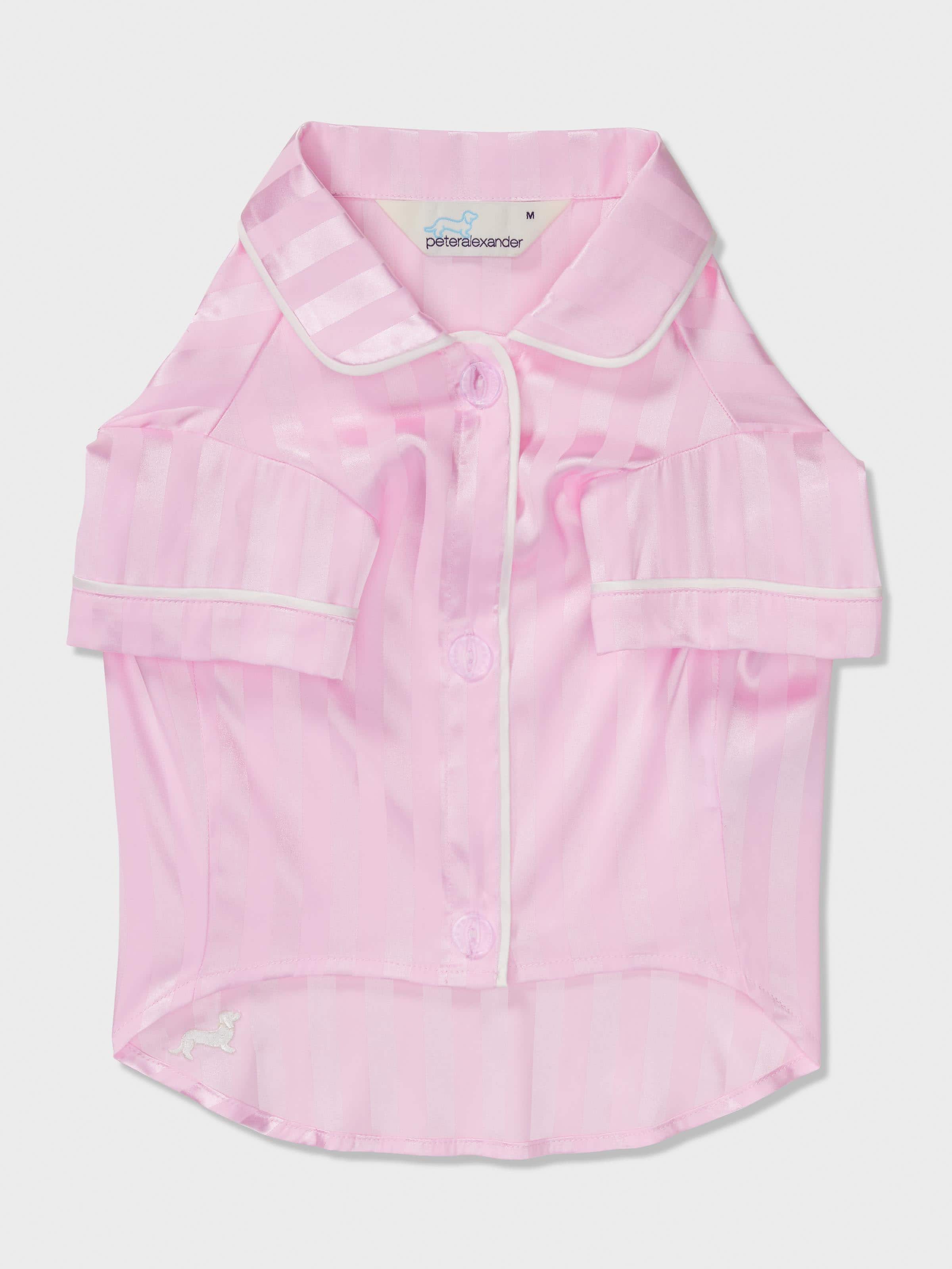 Image for Pink Stripe Satin Doggy Shirt from Peter Alexander
