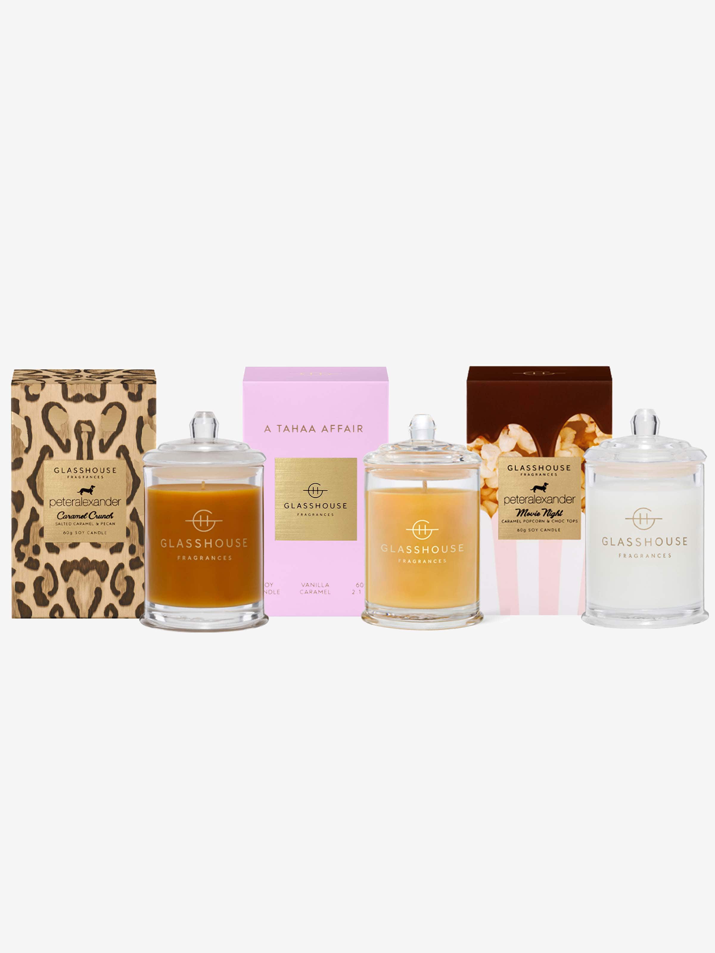 Glasshouse Fragrances Gourmand Trio 3 X 60G Candles