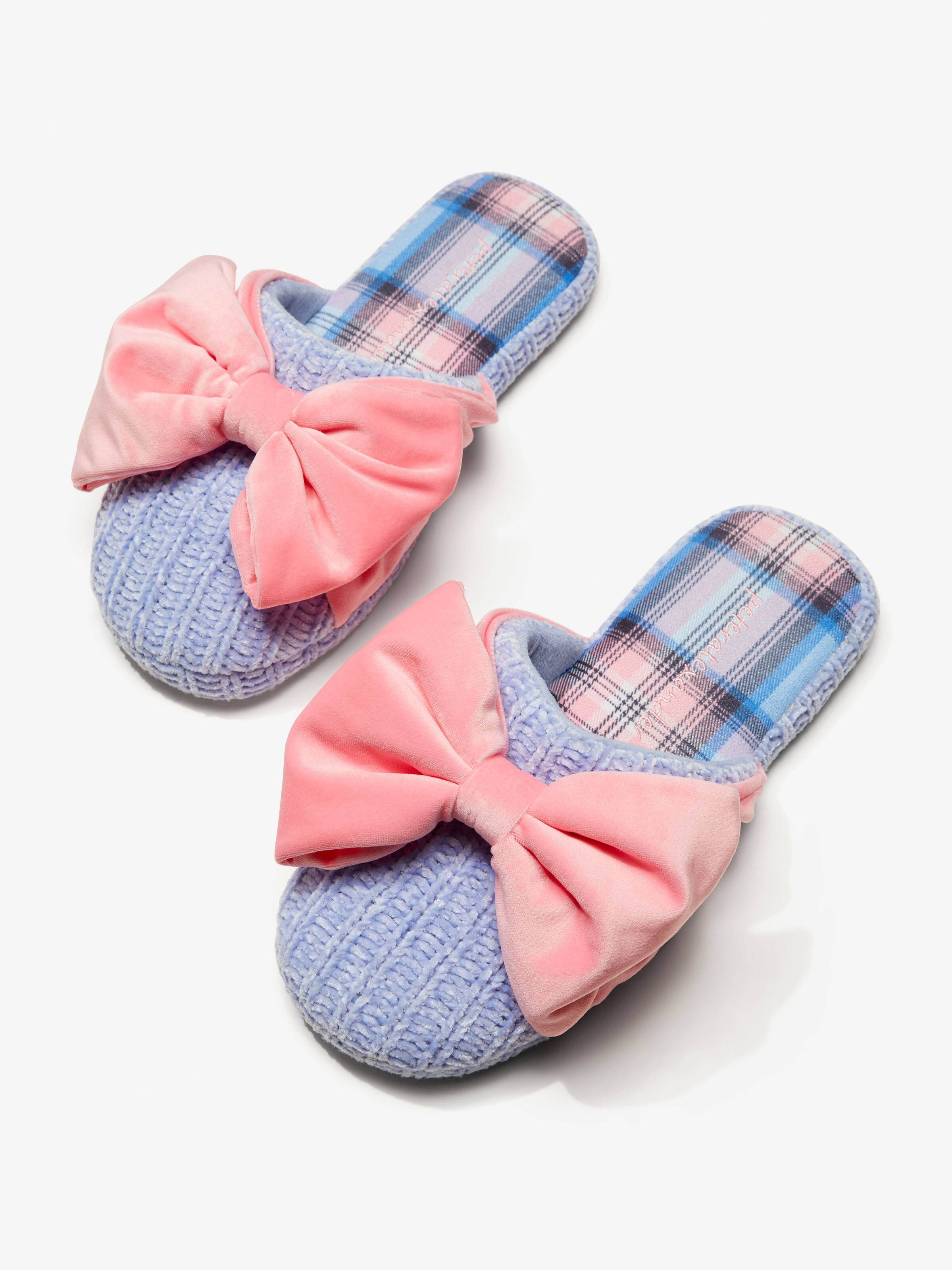 Chenille Check Bow Scuff
