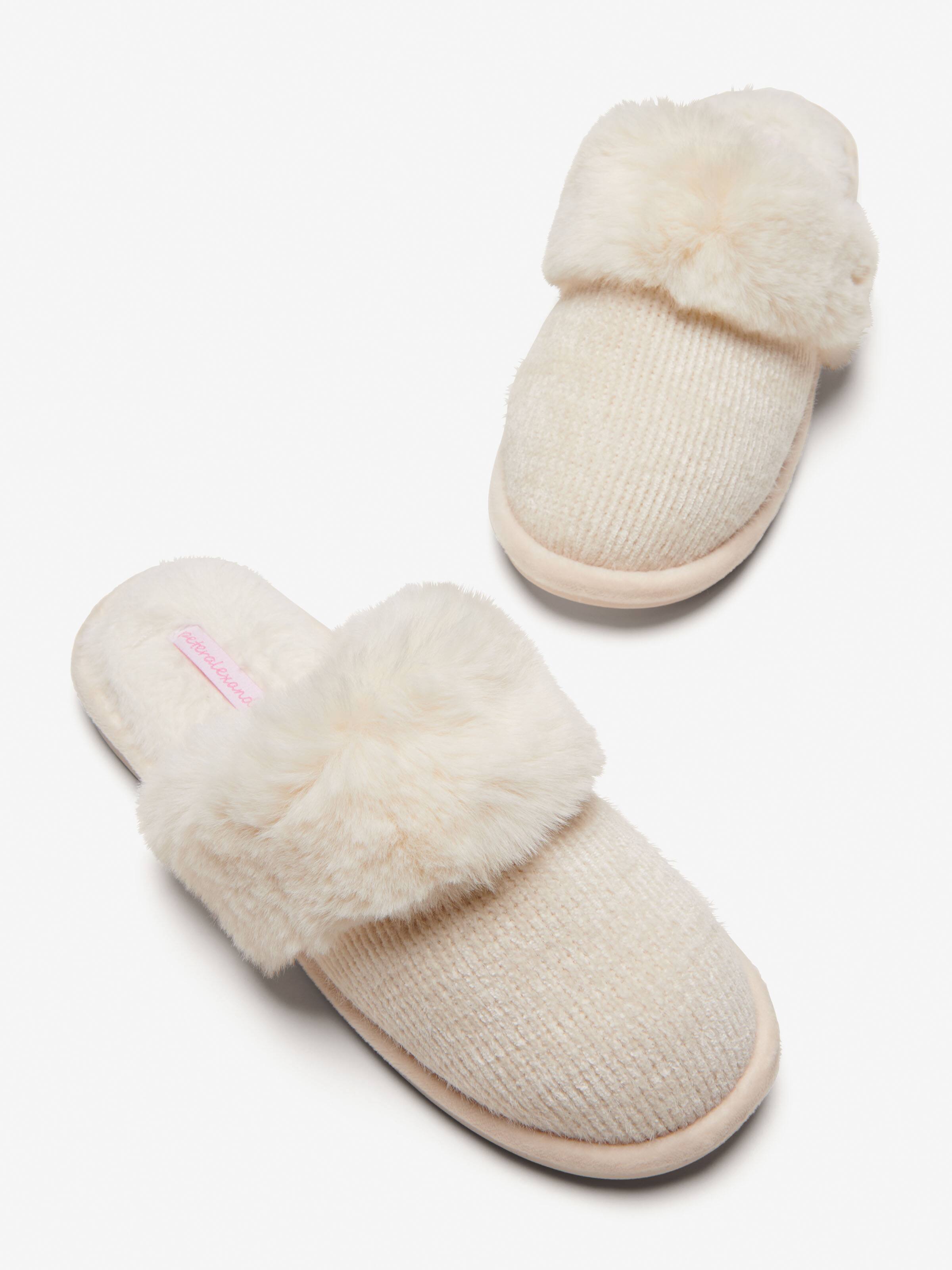 Rib Knit Fur Scuff