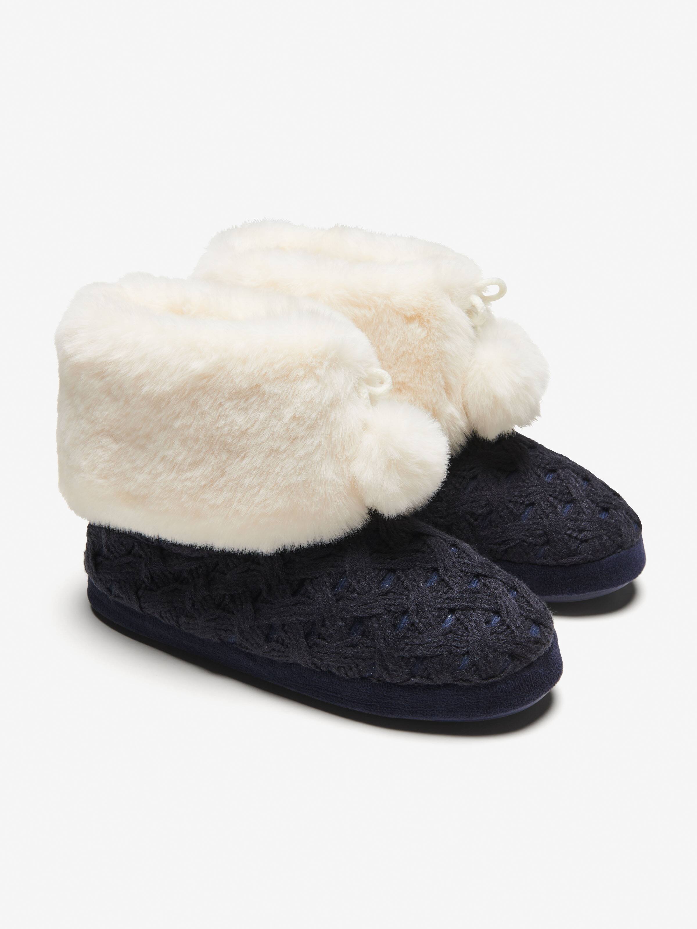 Chunky Knit Fur Cuff Boot