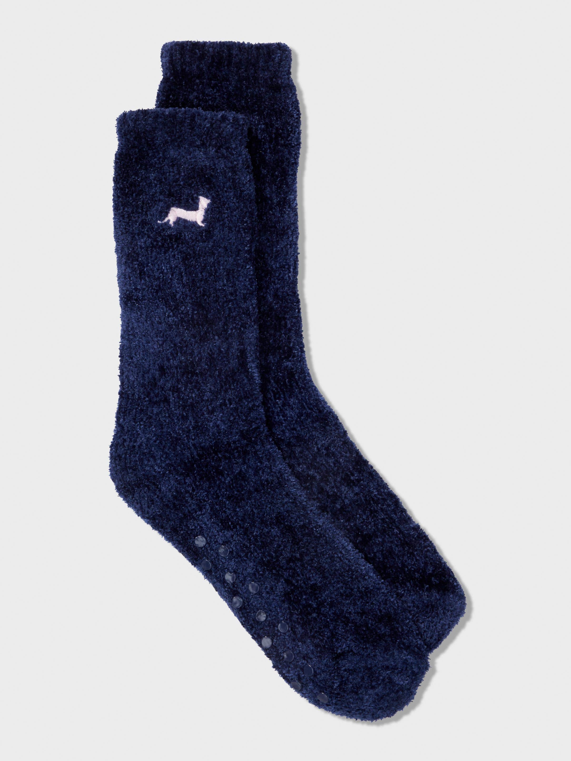 Image for Soft Chenille Navy Mid Sock from Peter Alexander