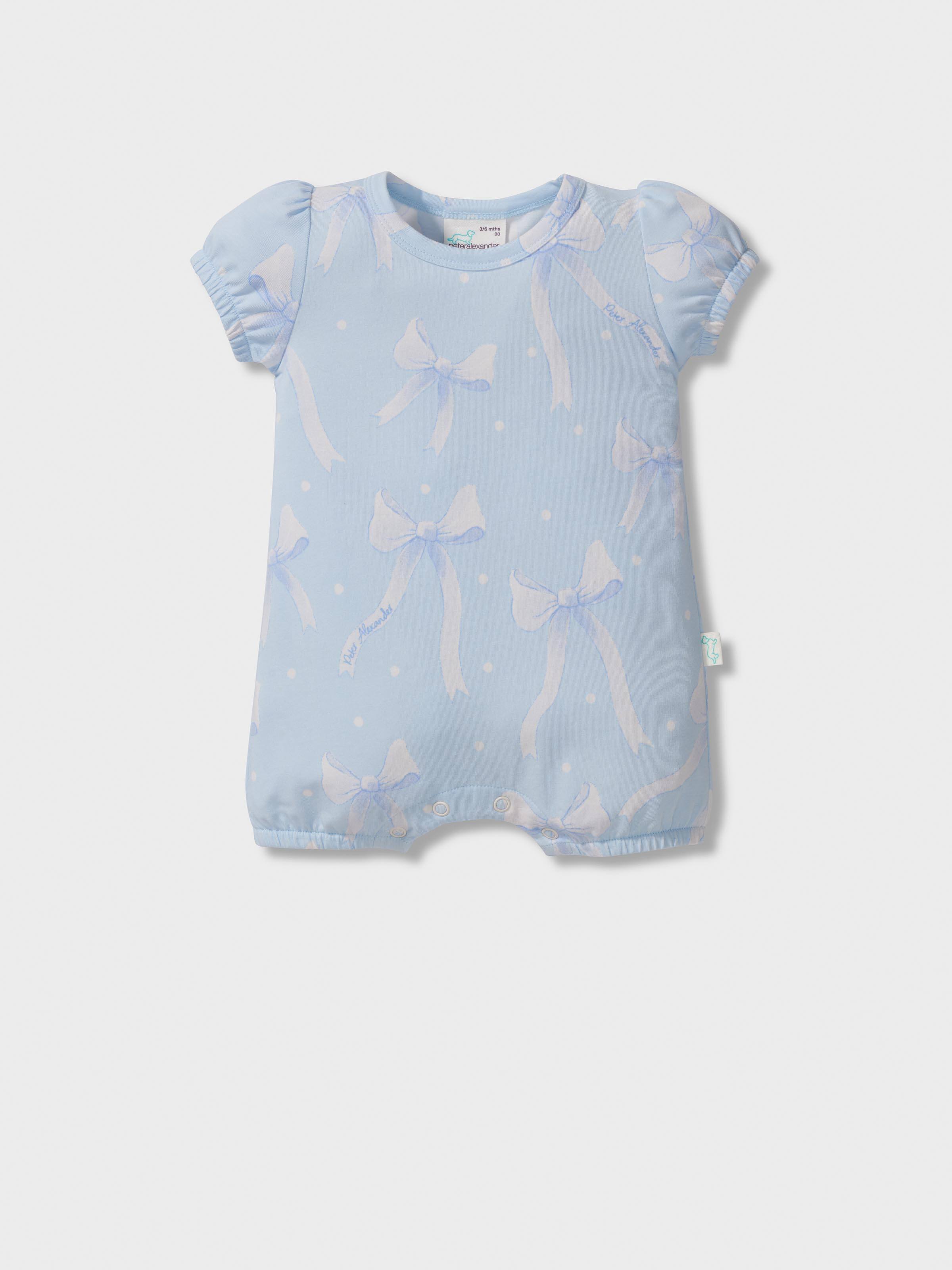 Baby Blue Pretty Bow Romper