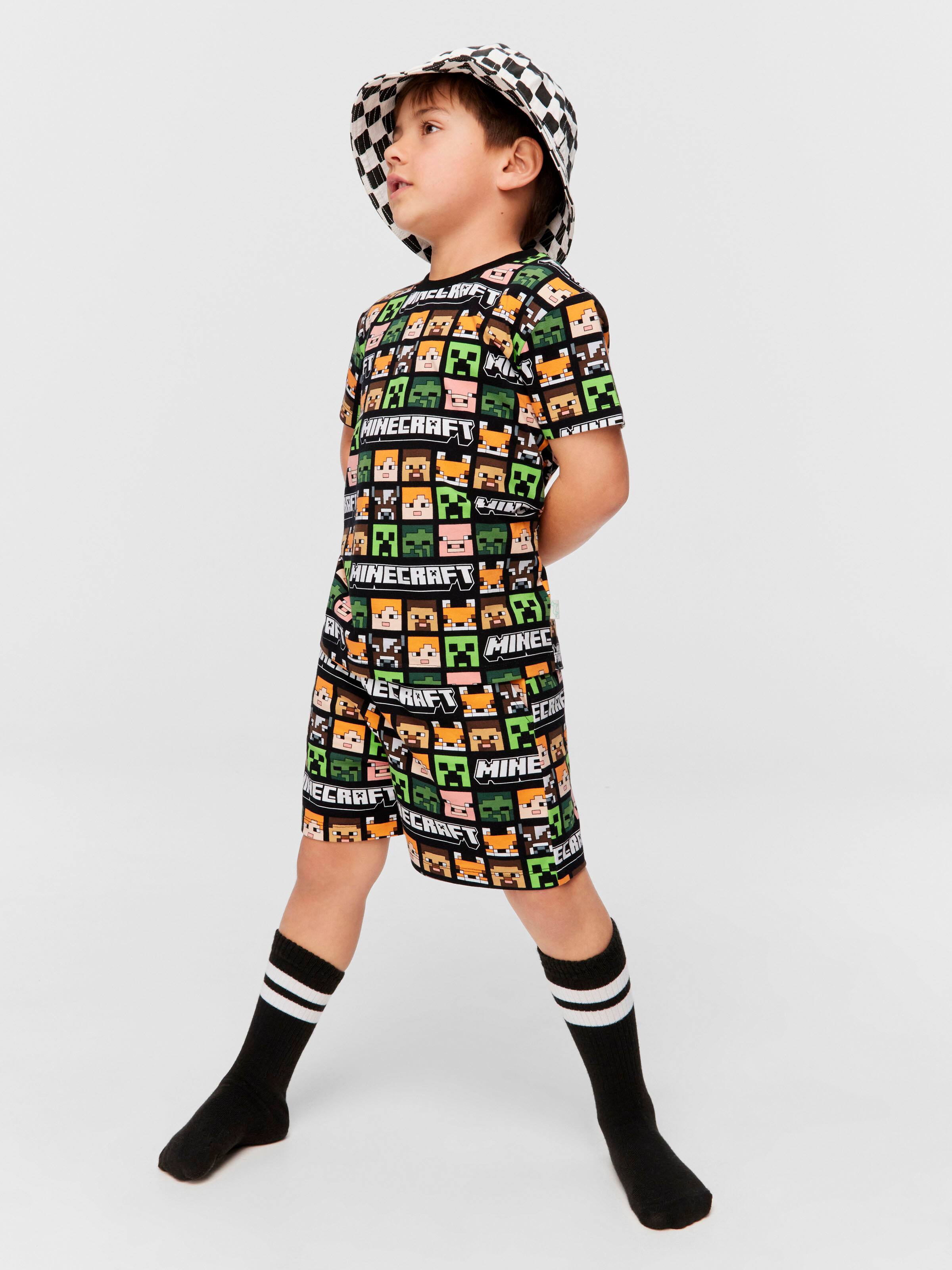 Jnr Kids Minecraft Print Pj Set