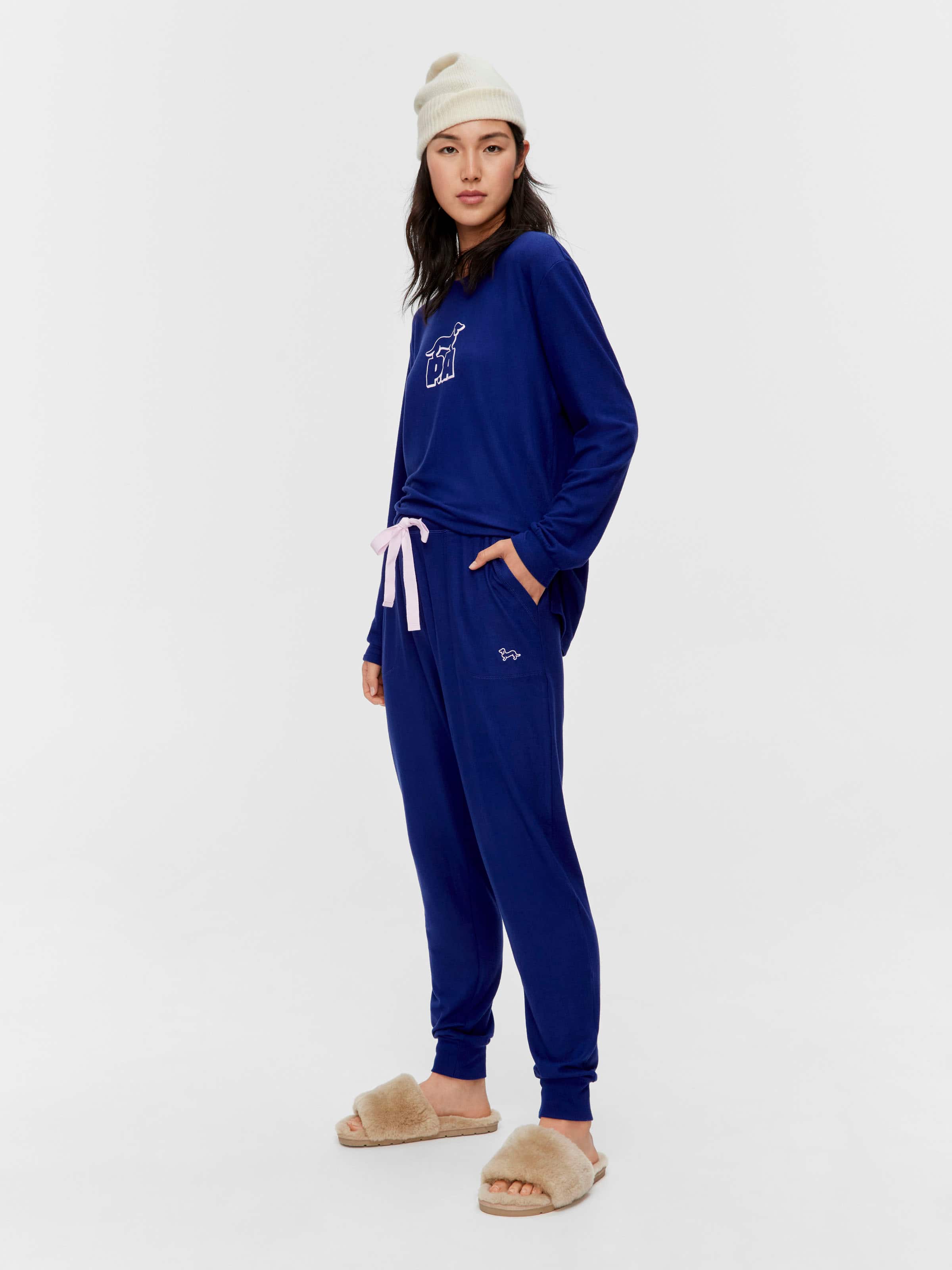 Navy Plush Easy Pj Pant