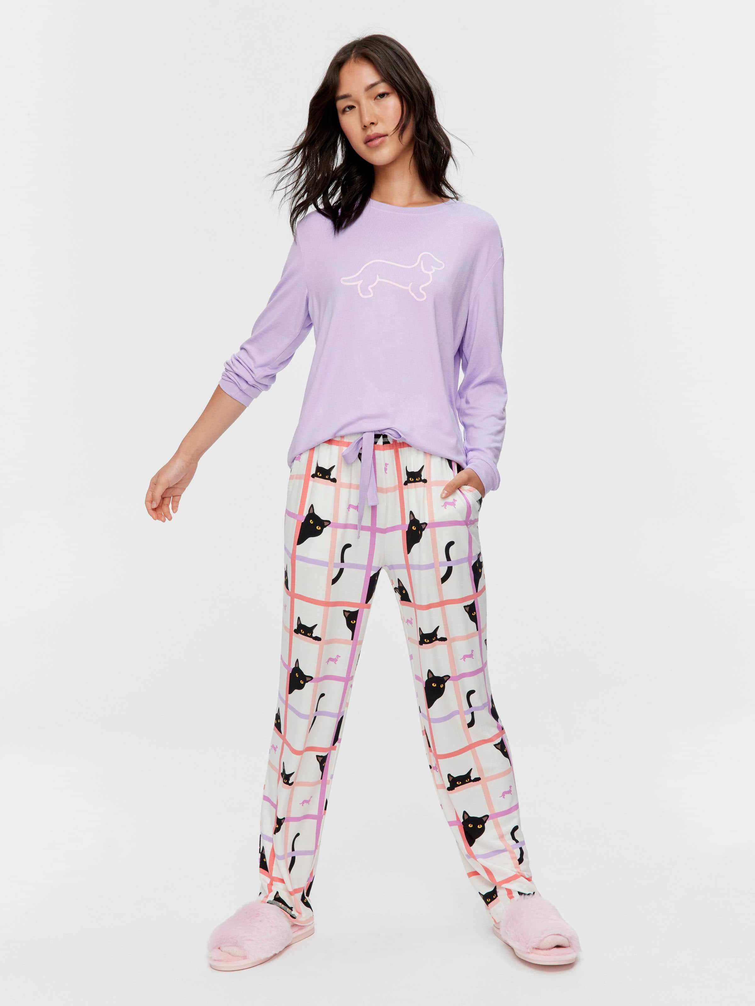 Cat Straight Leg Pj Pant