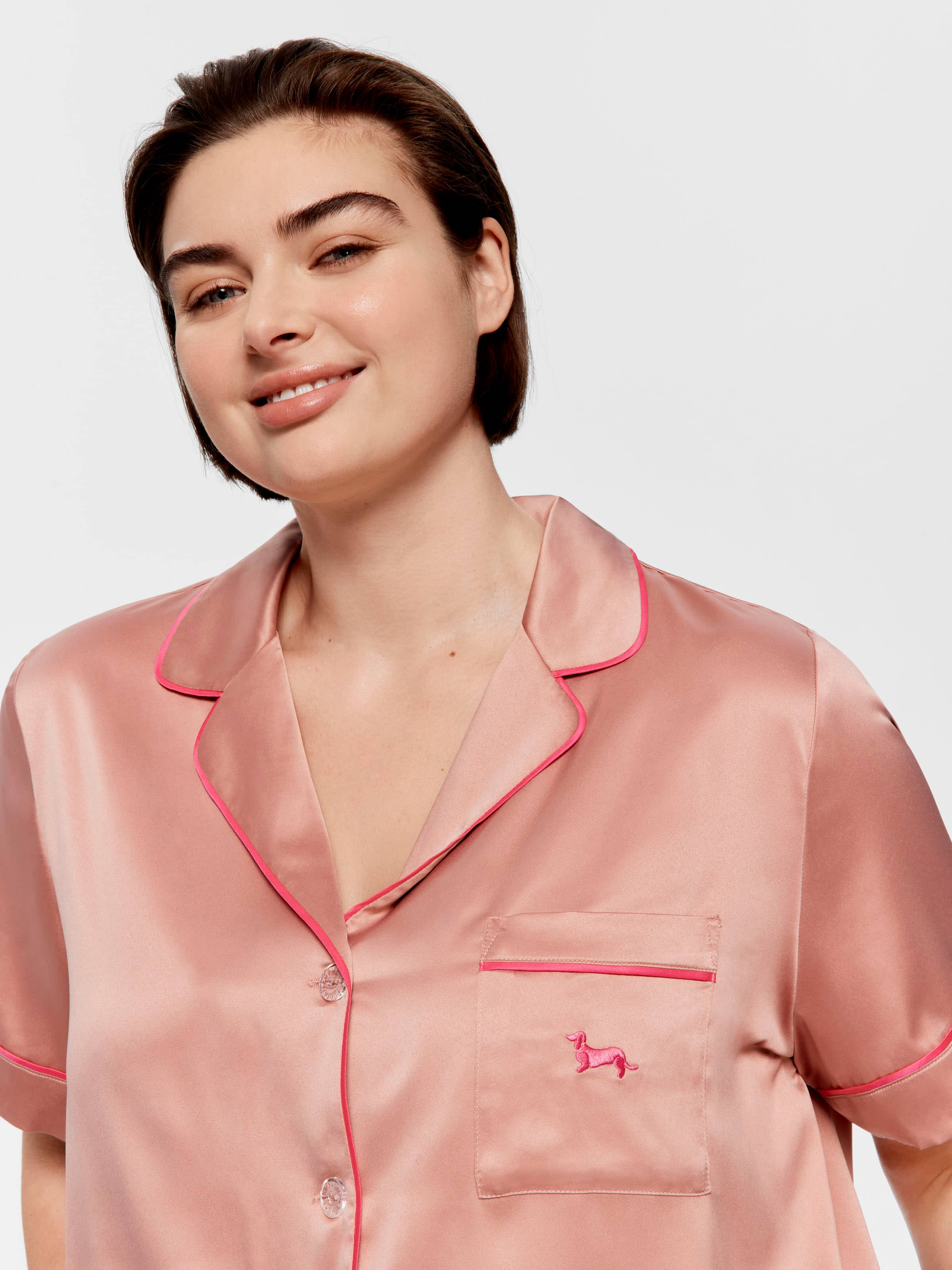 Image for P.A. Plus Nougat Chic Satin Shortie Pj Set from Peter Alexander