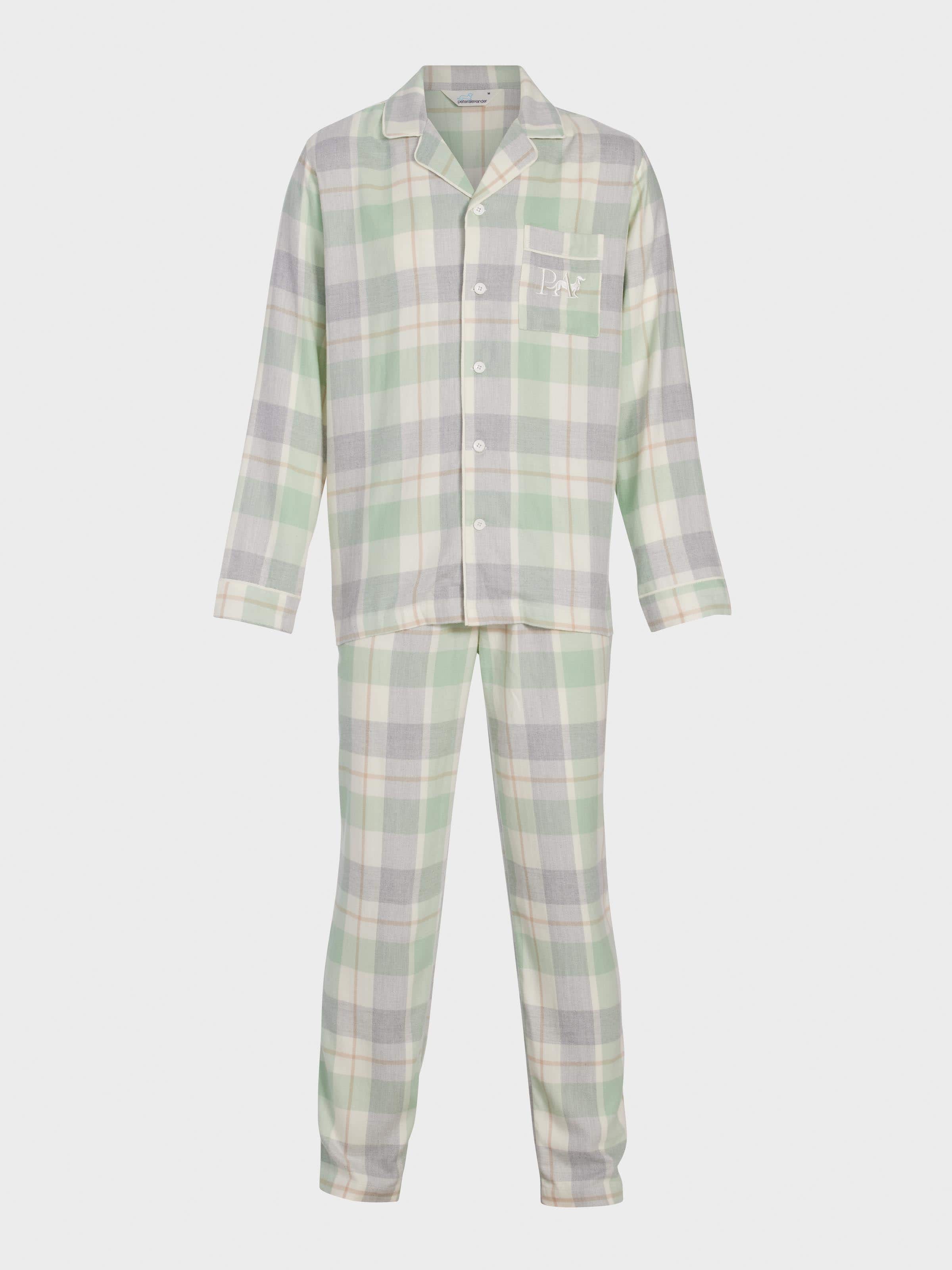 Image for Mint Check Bamboo Flannelette Long Sleeve Pj Set from Peter Alexander