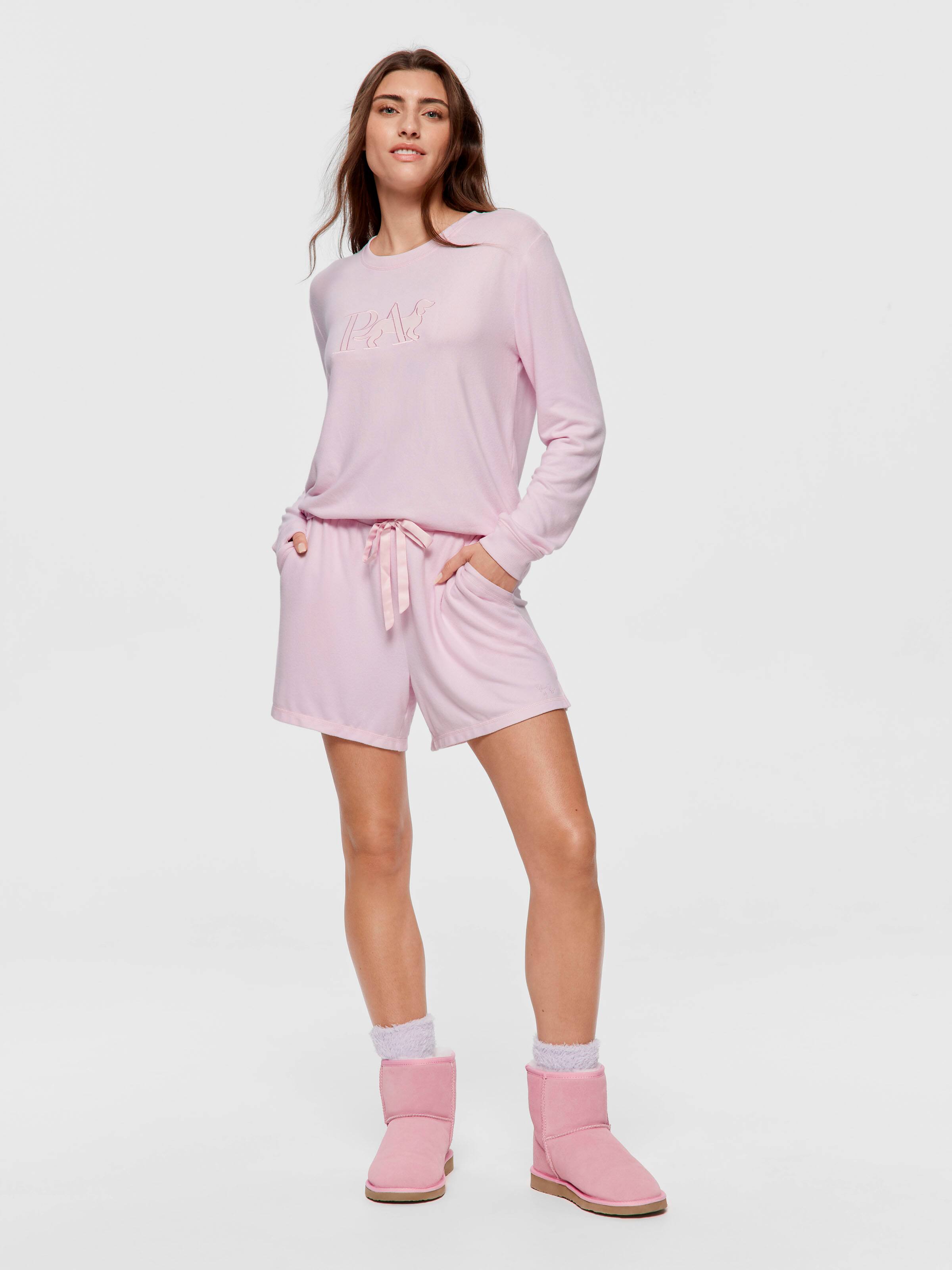 Pink Plush Mid Short