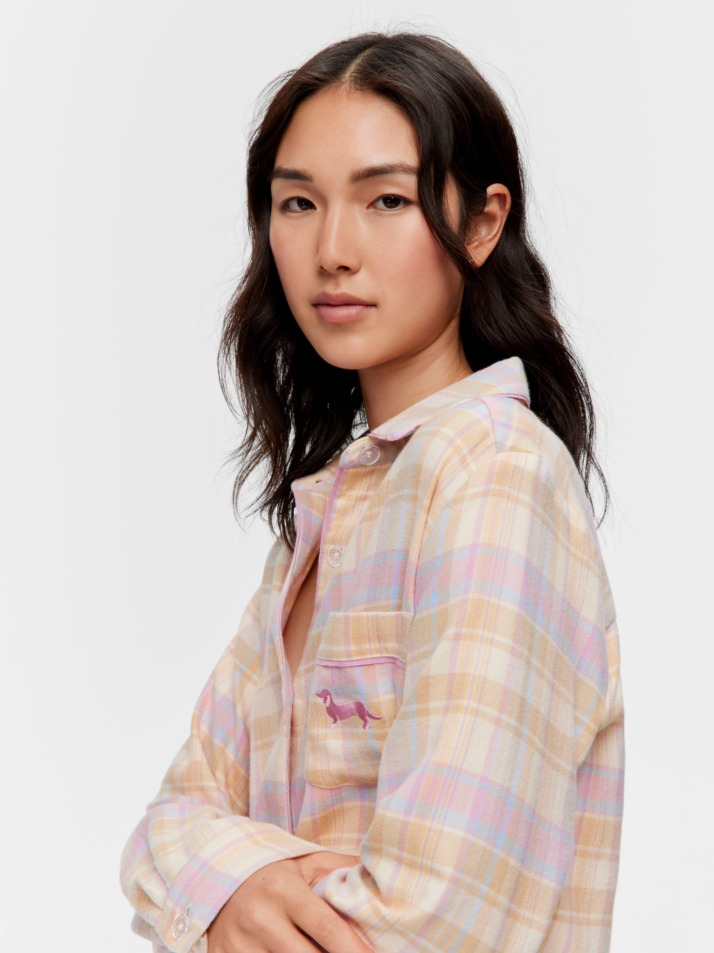 Image for Toffee Check Flannelette Nightshirt from Peter Alexander