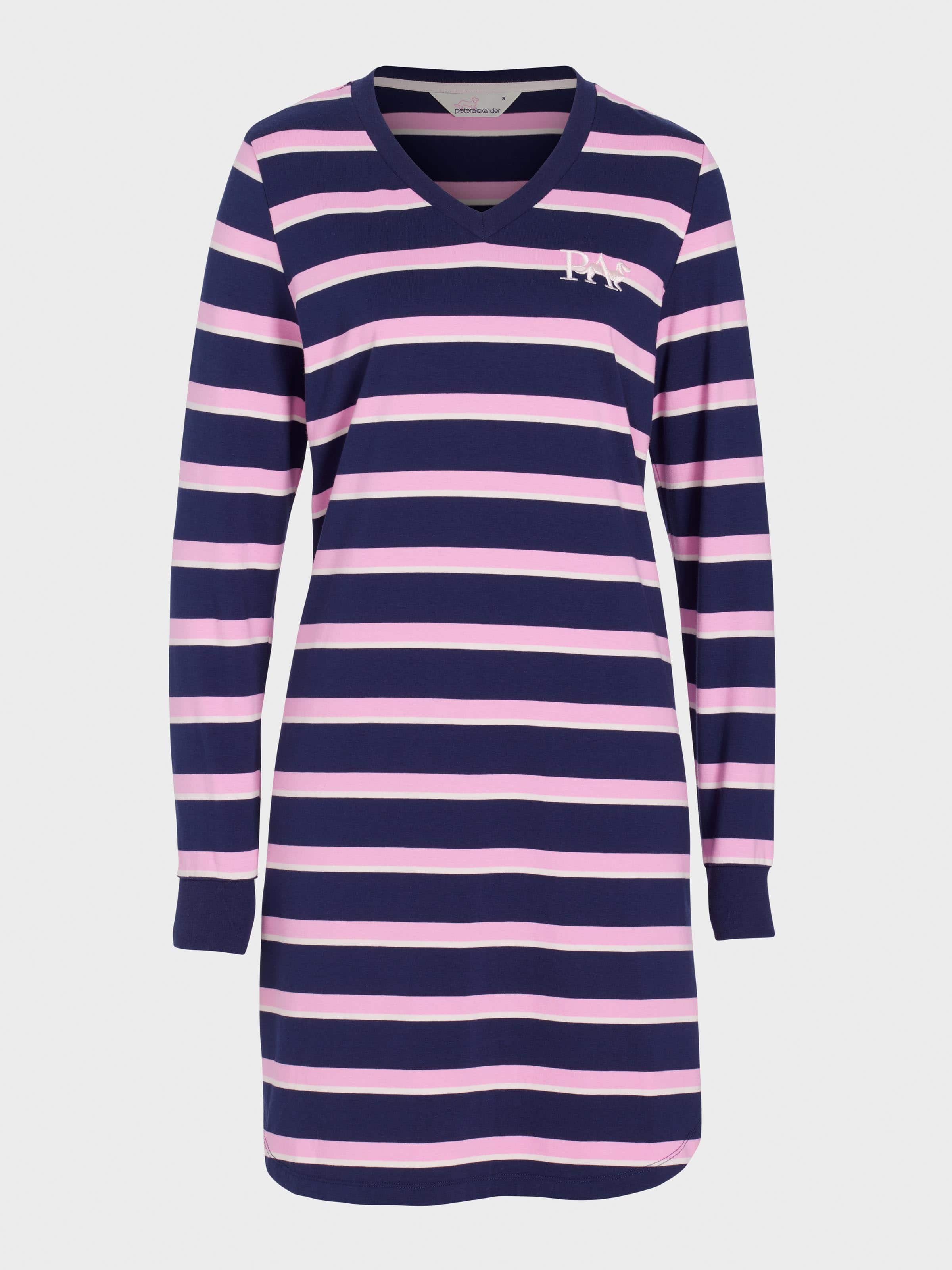 Image for Stripe V Neck Long Sleeve Nightie from Peter Alexander