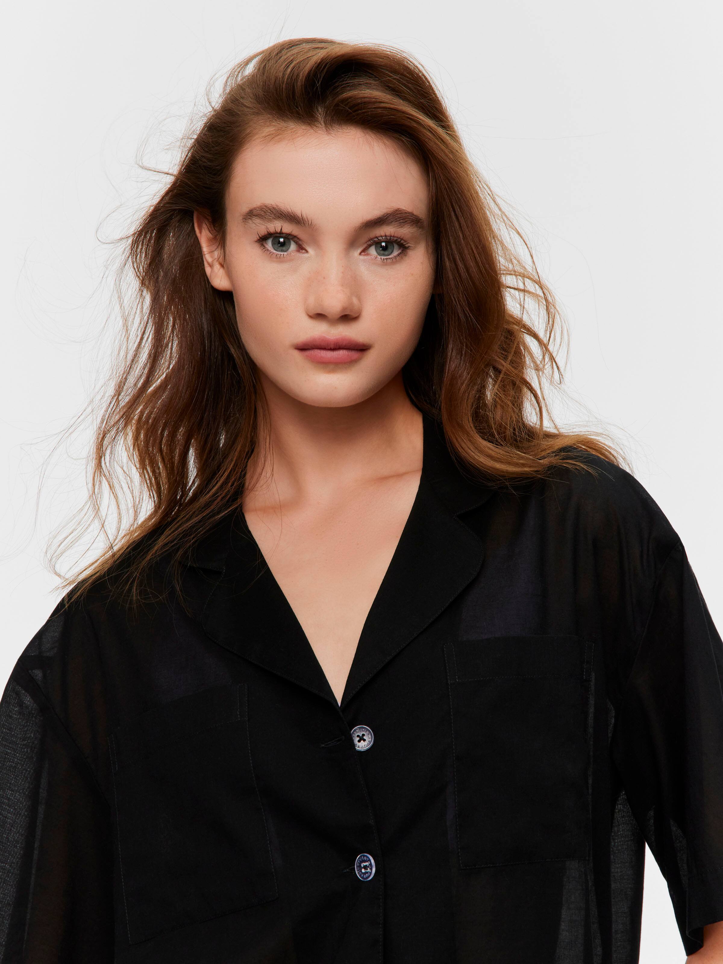 Black 100% Cotton Short Sleeve Shirt