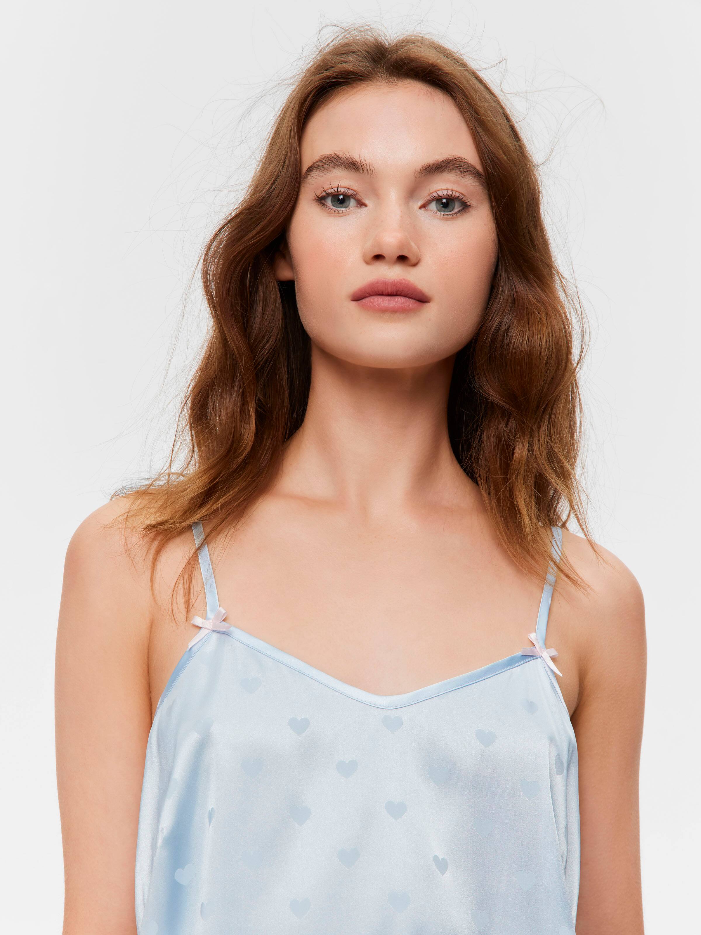 Blue Heart Satin Cami