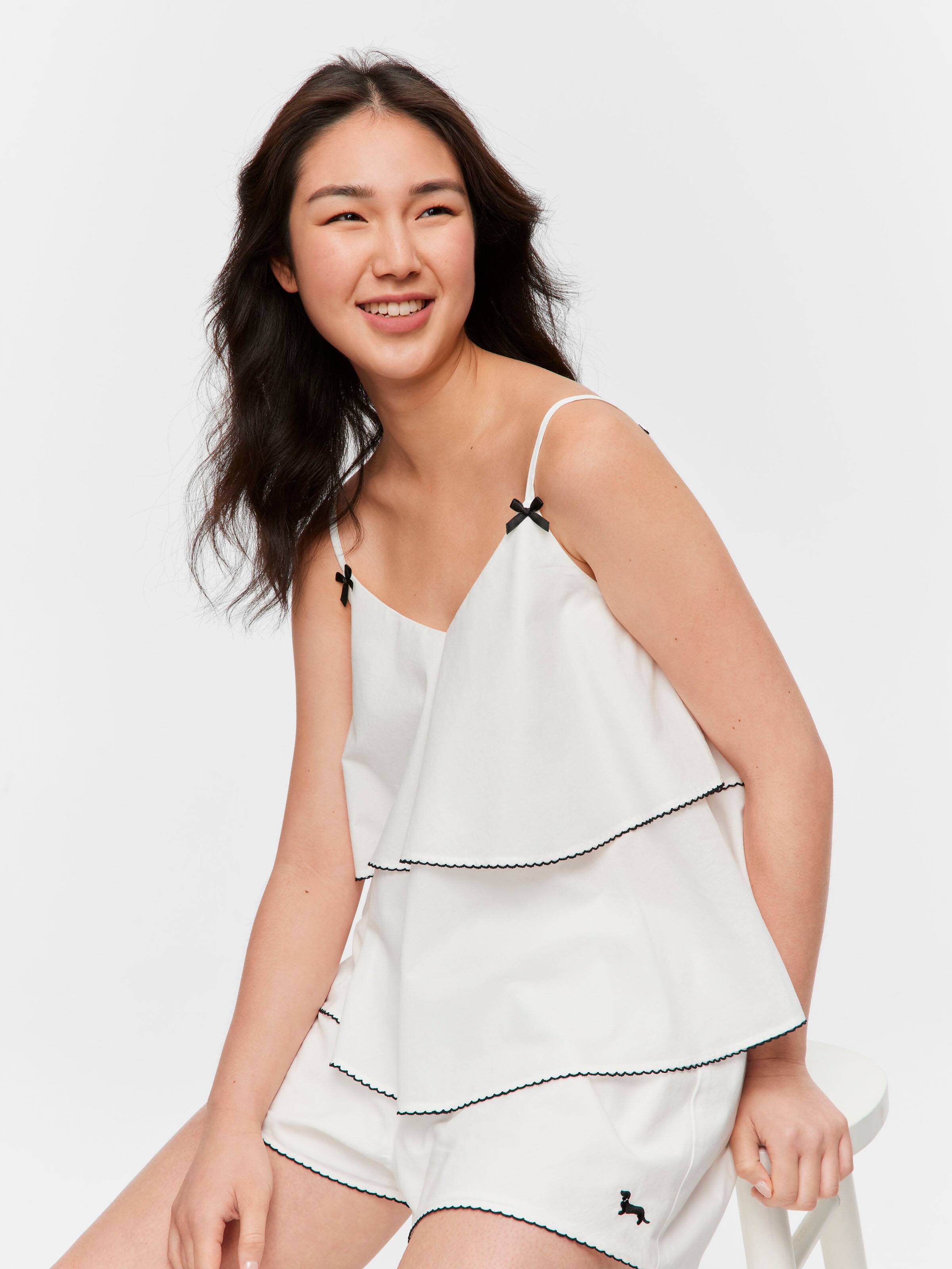 White Cami 100% Cotton Shortie Set