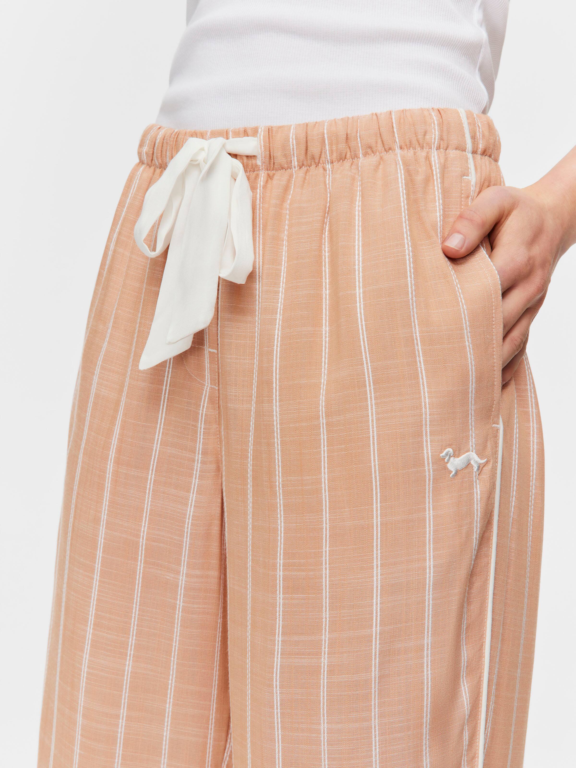 Chocolate Stripe 100% Textured Viscose 3/4 Pj Pant