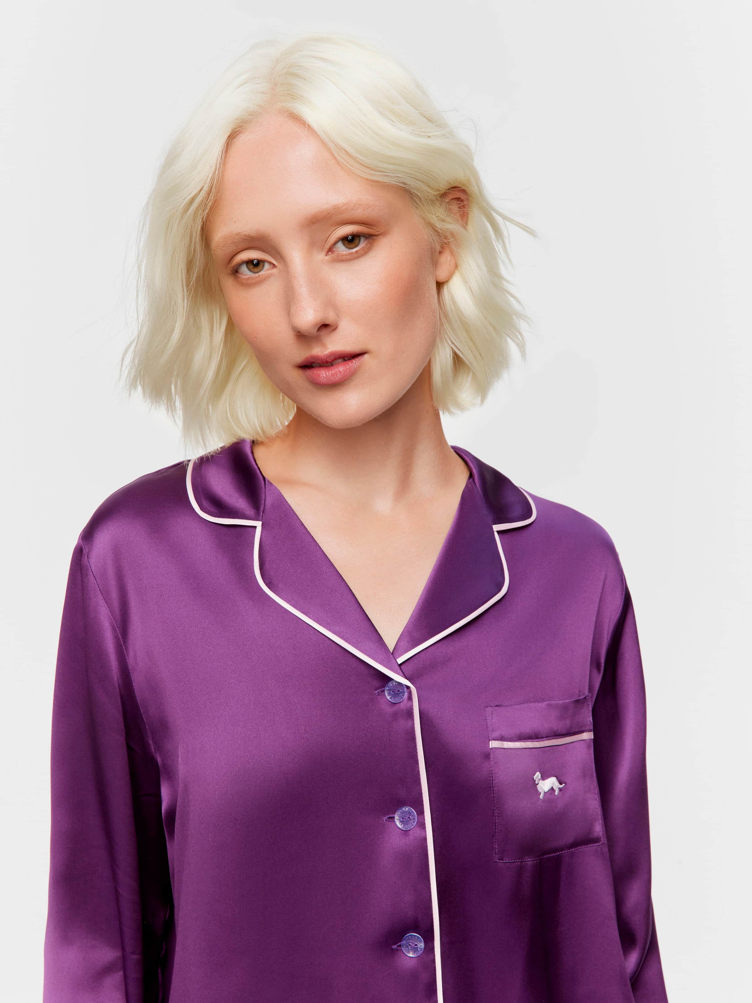 Image for Plum Mulberry Silk Long Pj Set from Peter Alexander