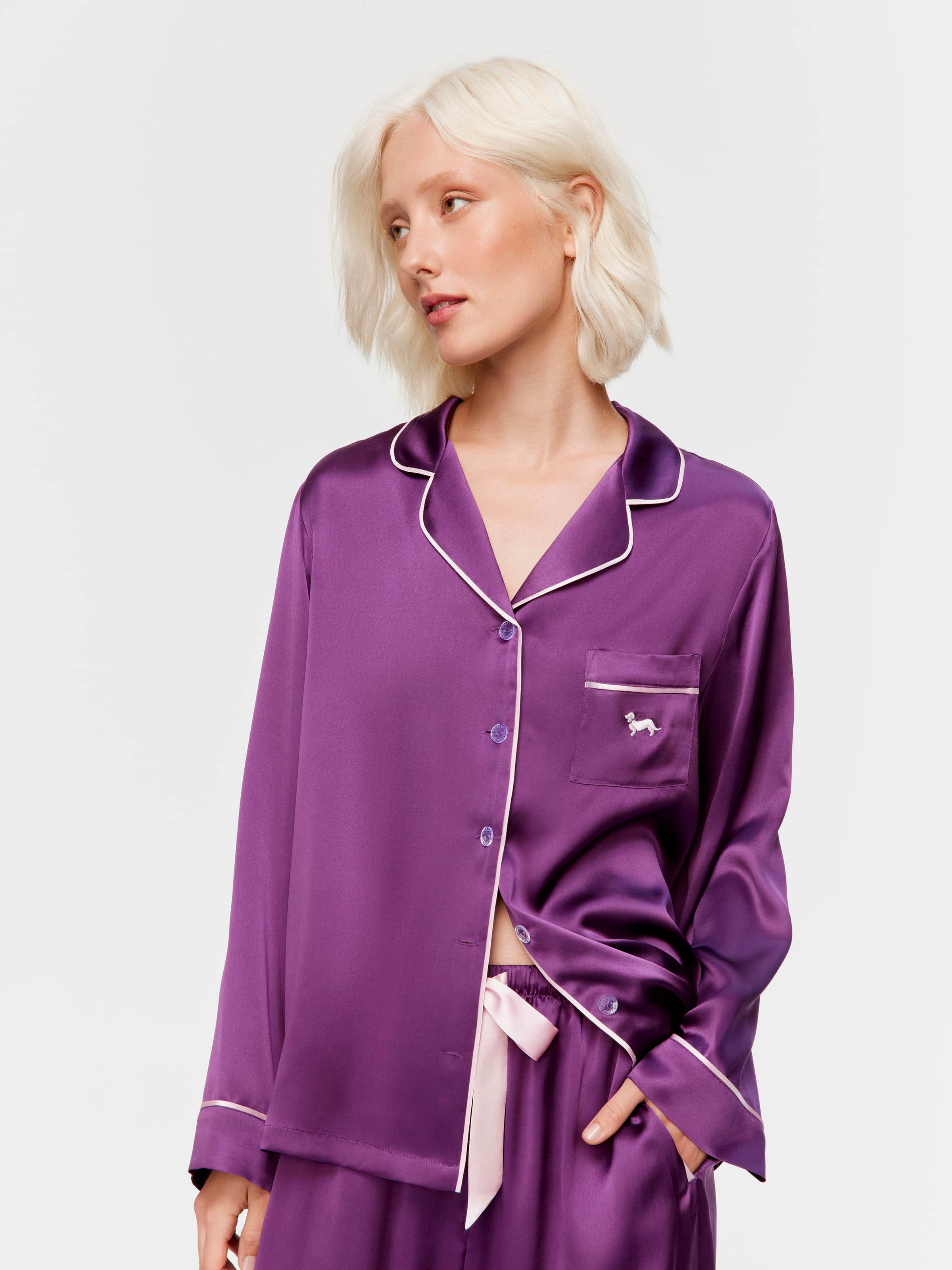 Image for Plum Mulberry Silk Long Pj Set from Peter Alexander