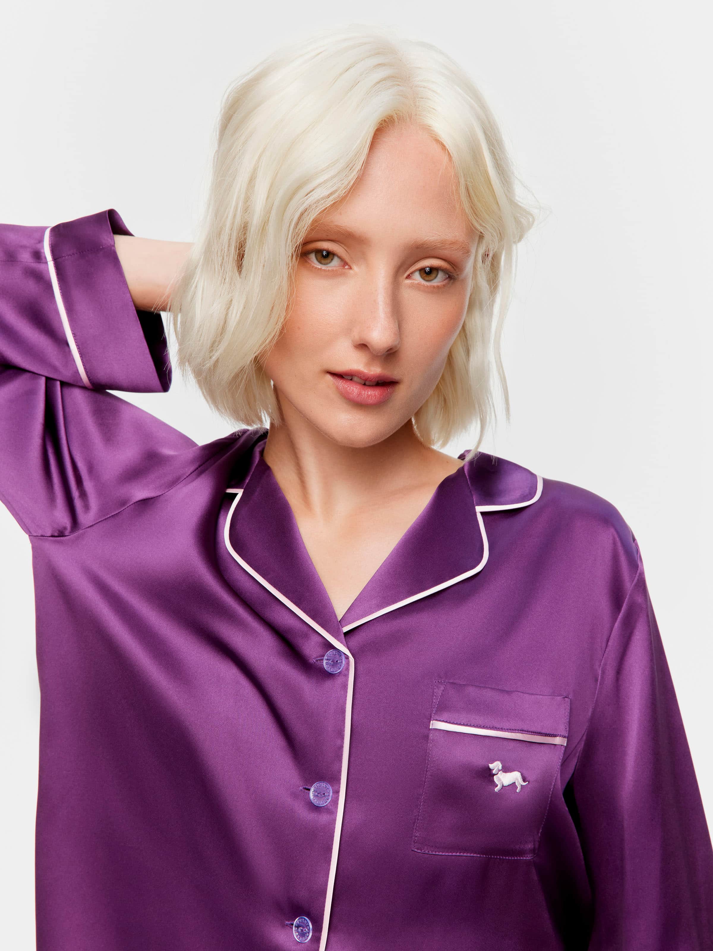 Image for Plum Mulberry Silk Long Pj Set from Peter Alexander