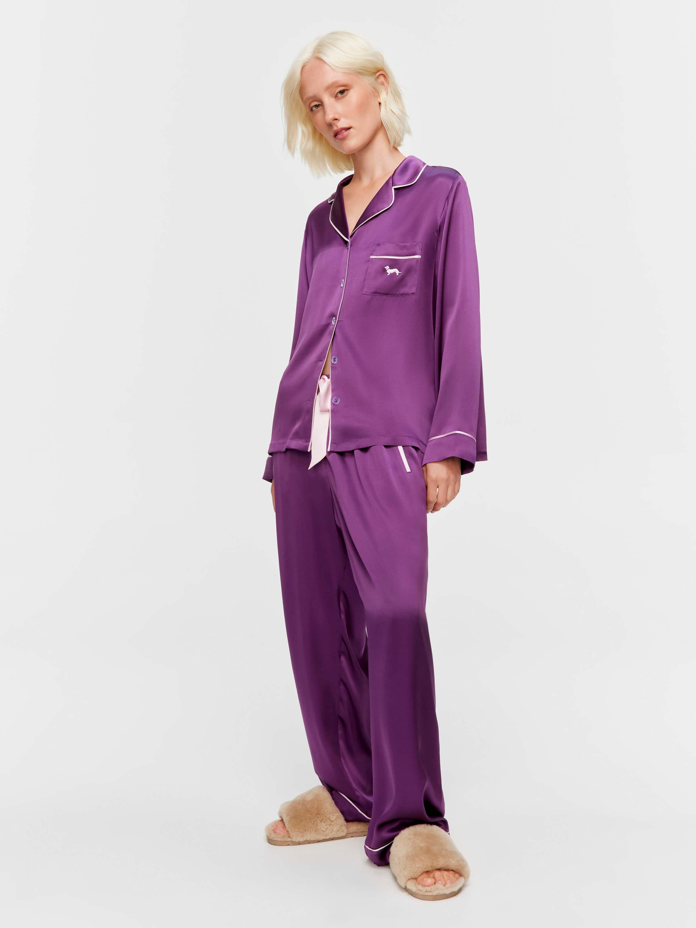 Image for Plum Mulberry Silk Long Pj Set from Peter Alexander