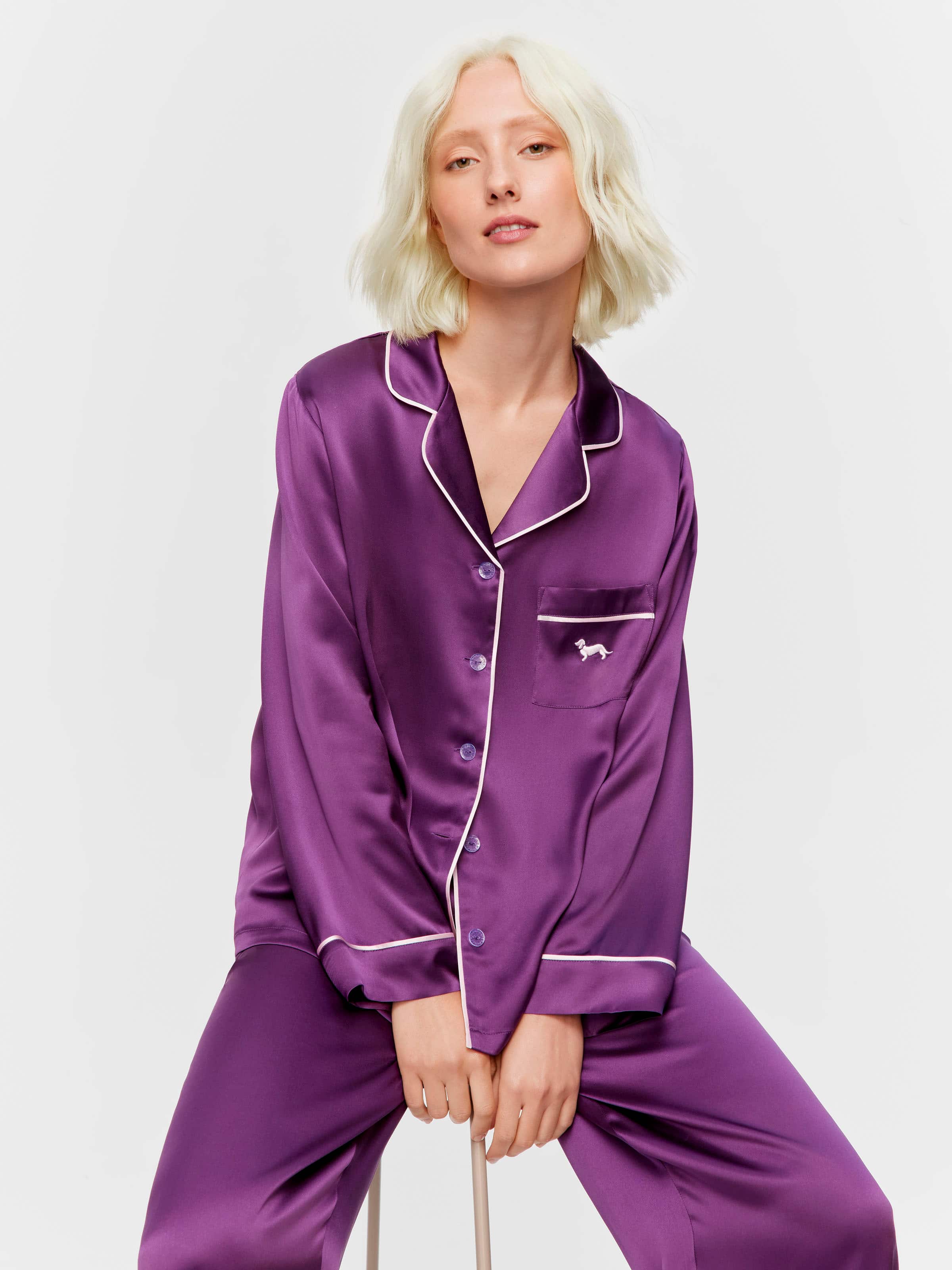 Image for Plum Mulberry Silk Long Pj Set from Peter Alexander