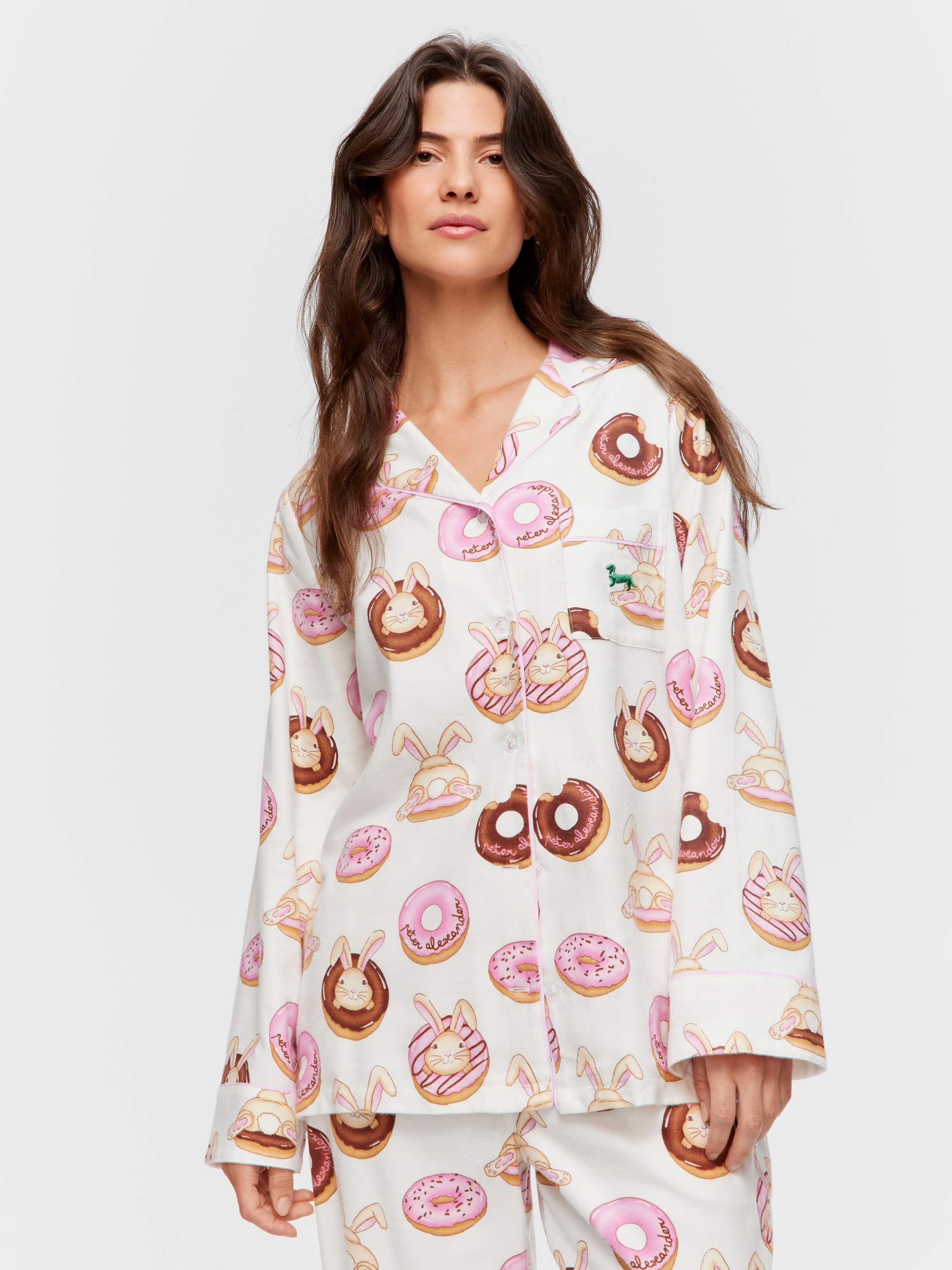 Image for Krispy Kreme Pink Bunnies Bamboo Flannelette Long Pj Set from Peter Alexander